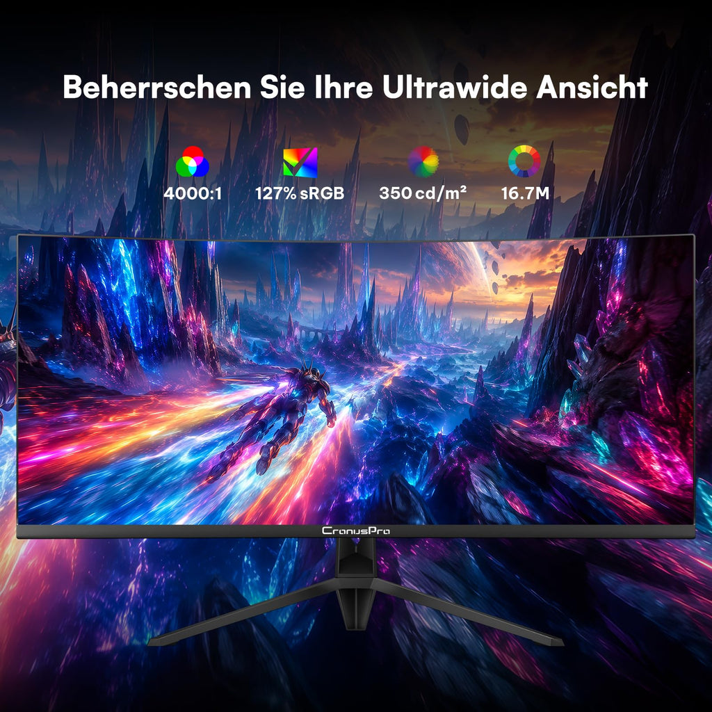 34 Zoll Ultrawide Curved Gaming Monitor, 165Hz, 1ms MPRT, UWQHD