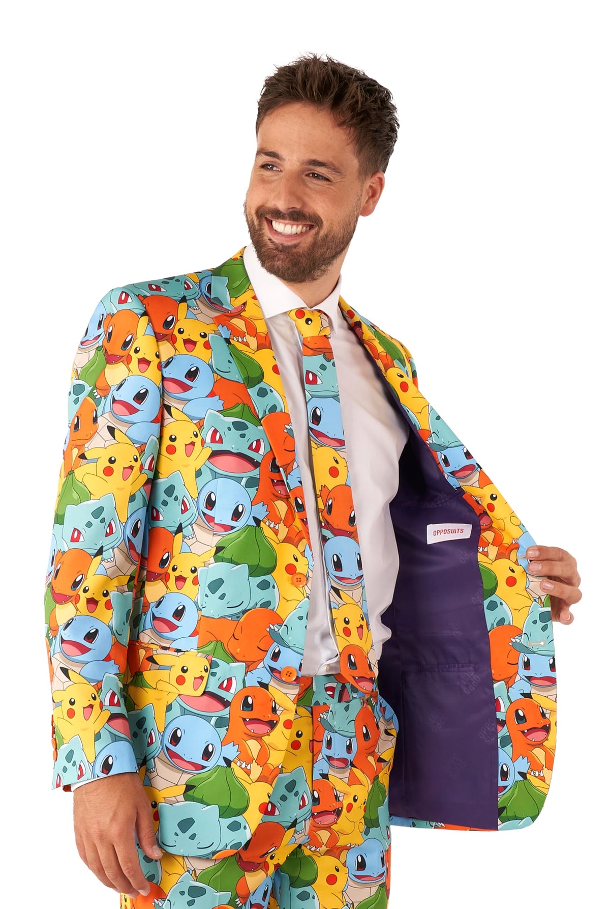OppoSuits Anzug für Herren - Pokémon™ Nintendo Switch Spielkostüm - schmale Passform - Inklusive Blazer, Hose und Krawatte