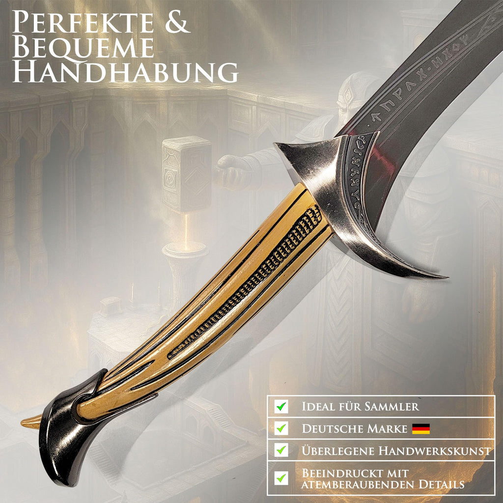 Der Herr der Ringe - LOTR Schwert, Filmschwert, echt, aus Stahl, Der Hobbit, Zauberer Merch, Aragorn Sword, Deko für Sammler und als Geschenk