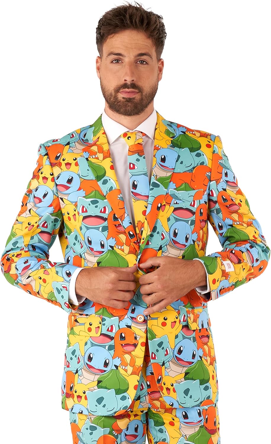 OppoSuits Anzug für Herren - Pokémon™ Nintendo Switch Spielkostüm - schmale Passform - Inklusive Blazer, Hose und Krawatte