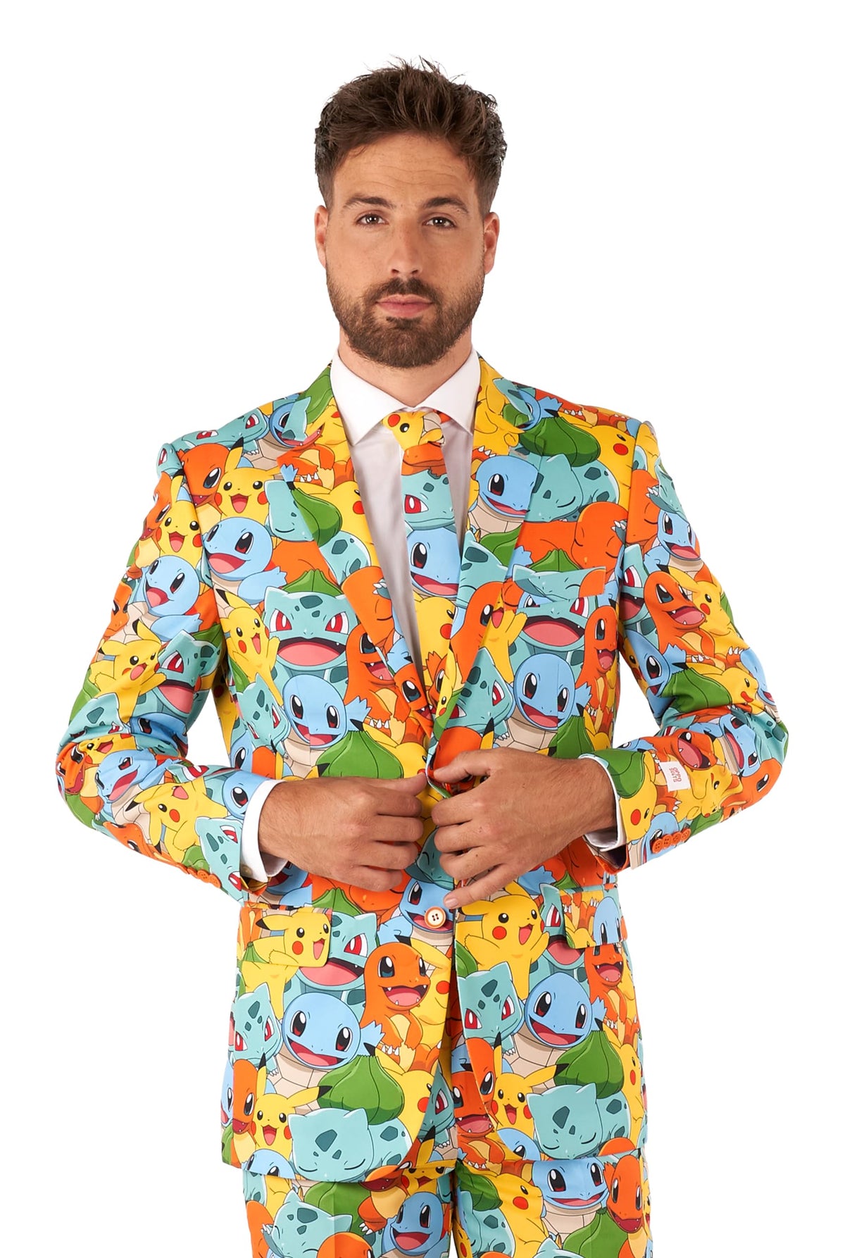 OppoSuits Anzug für Herren - Pokémon™ Nintendo Switch Spielkostüm - schmale Passform - Inklusive Blazer, Hose und Krawatte