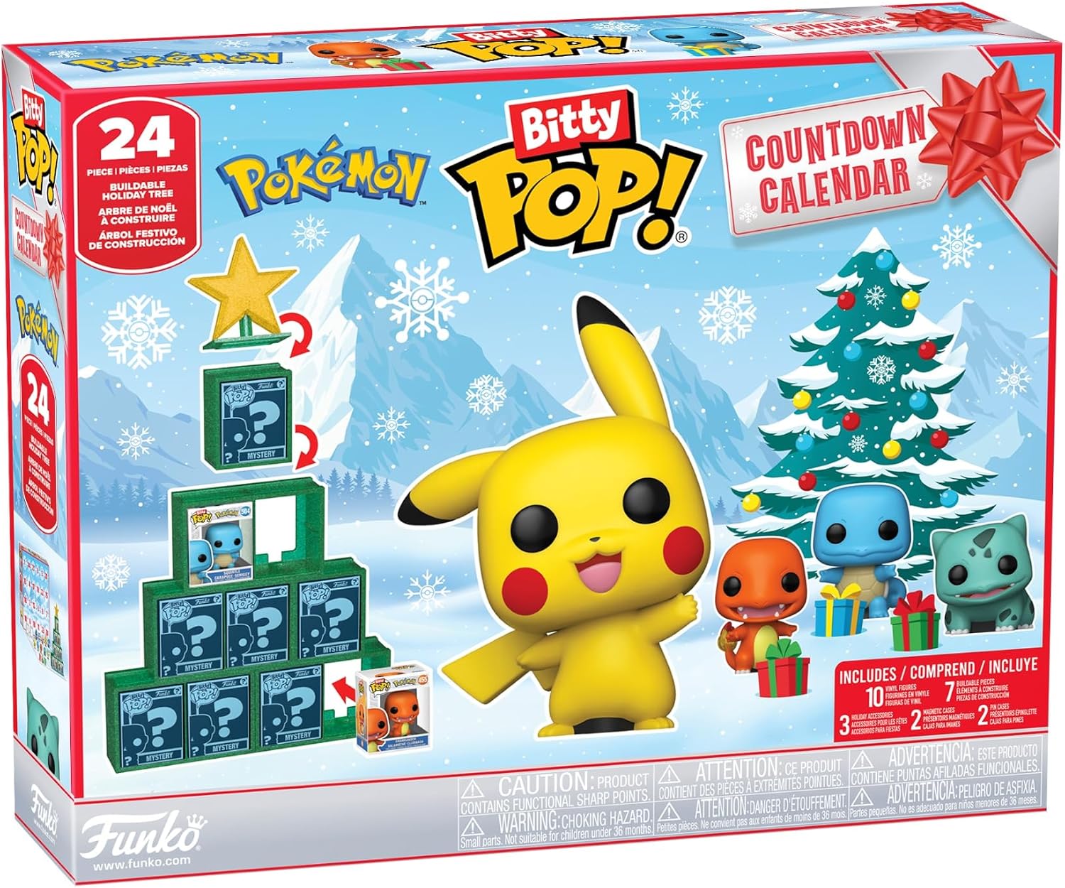 Funko Bitty POP! Countdown Calendar: Pokemon - Adventskalender - 24 Tage voller Überraschungen - Sammelbar Vinyl Mini Figures - Mystery-Box - Geschenkidee - Weihnachts-Countdown