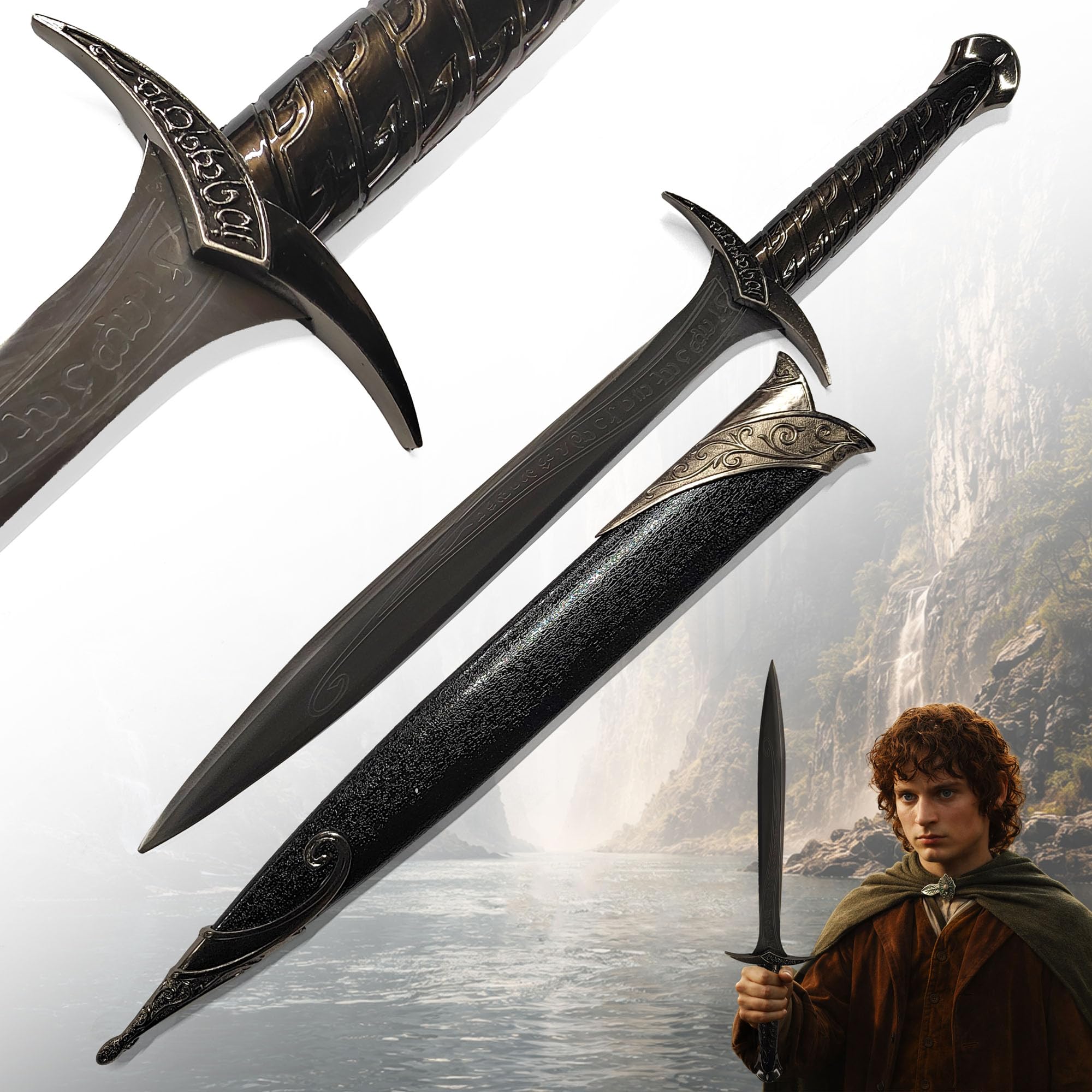 Der Herr der Ringe - LOTR Schwert, Filmschwert, echt, aus Stahl, Der Hobbit, Zauberer Merch, Aragorn Sword, Deko für Sammler und als Geschenk