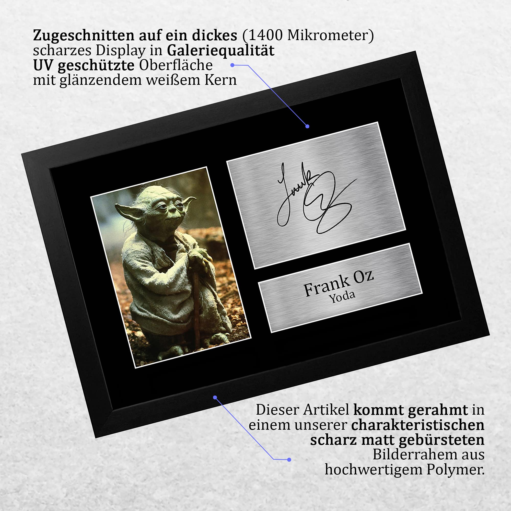 HWC Trading Frank Oz A4 Gerahmte Signiert Gedruckt Autogramme Bild Druck-Fotoanzeige Geschenk Für Star Wars Yoda Filmfans