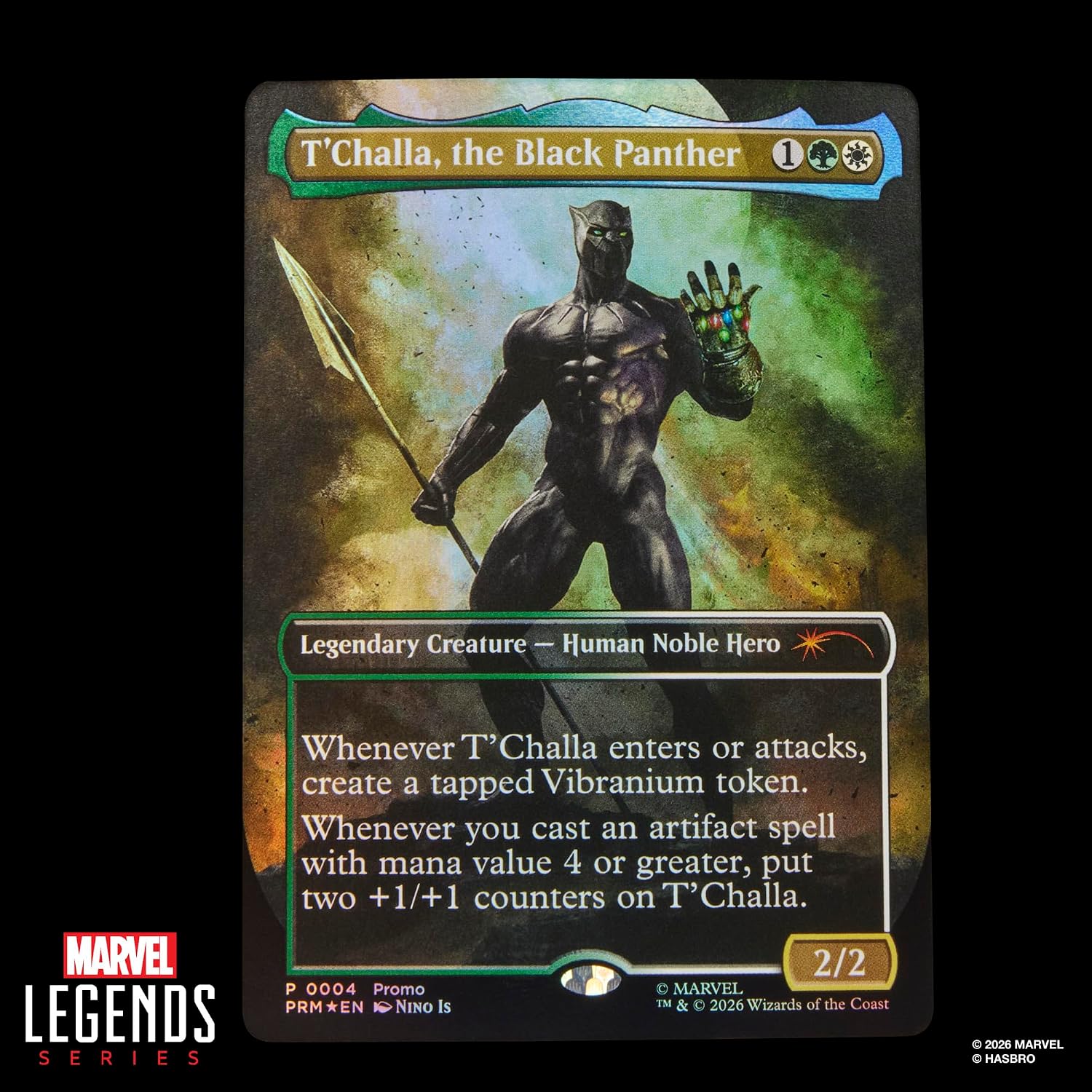 Marvel Legends Series Marvel Super Heroes Magic: The Gathering Black Panther, Action-Figur (15 cm) Plus Exklusive Foil-Sammelkarte für das Trading Card Spiel