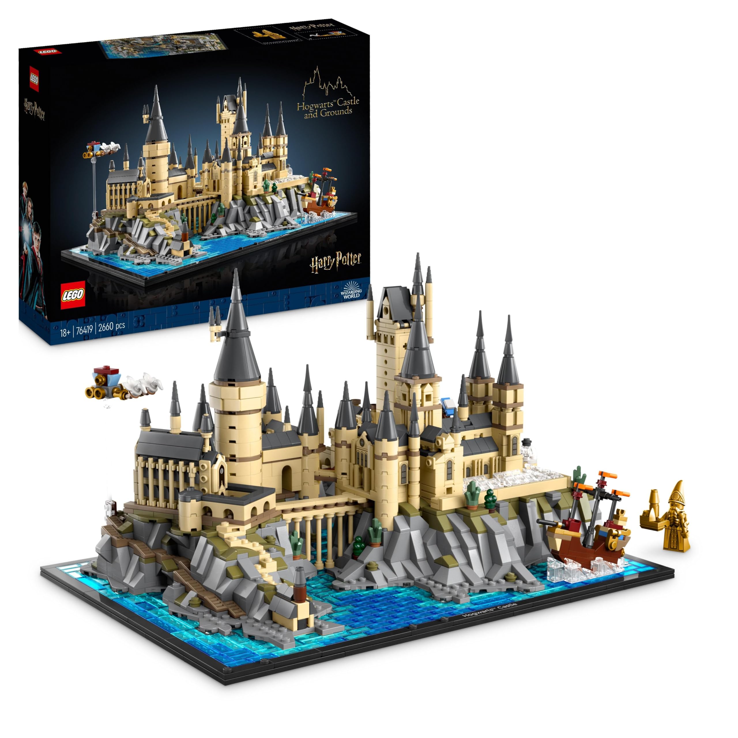 LEGO Harry Potter Hogwarts Castle and Grounds - Collectible Set for Adults including Main Tower & Astronomy Tower, Chamber of Secrets & Architect Minifigure - 76419