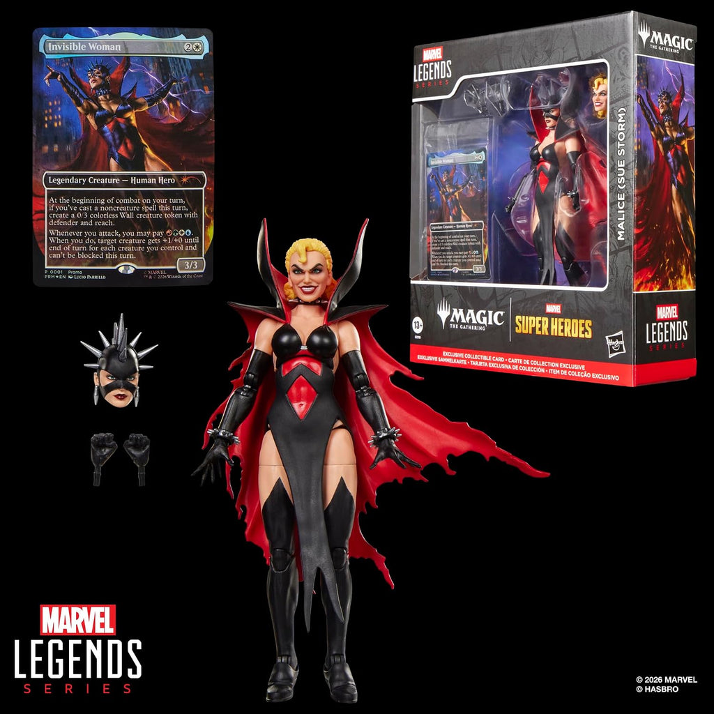 Marvel Legends Series Marvel Super Heroes Magic: The Gathering Malice (Sue Storm), Fantastic Four Action-Figur (15 cm) Plus Exklusive Foil-Sammelkarte für das Trading Card Spiel