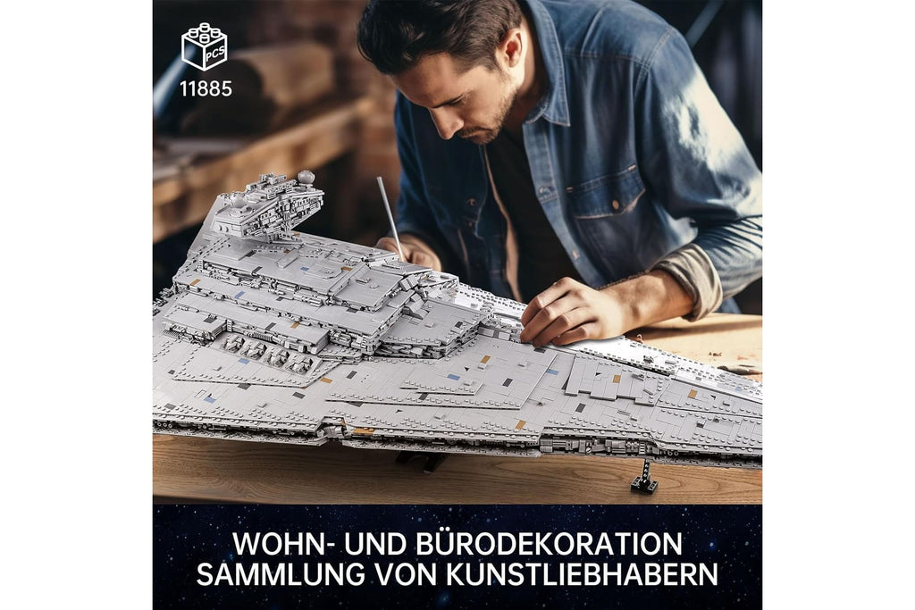 13135 Imperial Star Destroyer Toy with 3 Mini Spaceships, 11885 Building Blocks Technic Star Destroyer, Collectible for Adults, compatible with UCS Super Star Destroyer