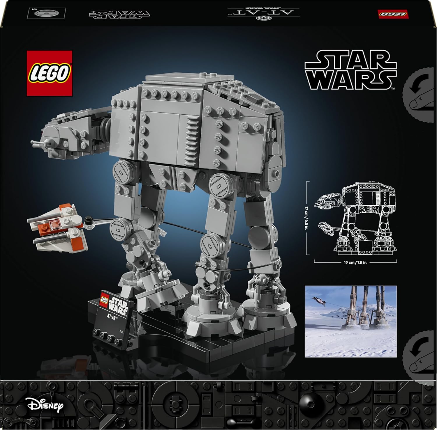 LEGO Star Wars 75440 AT-AT - Modellbau Set für Erwachsene - Mit Snowspeeder, Ständer & Namensschild - DIY Deko fürs Regal - Geschenk für Fans von Das Imperium schlägt zurück
