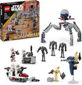 LEGO Star Wars 75372 Clone Trooper & Battle Droid Battle Pack, inkl. 4 Minifiguren, 5 Droiden und Speeder Bike mit Shooter - Bauspielzeug für Jungen und Mädchen ab 7 Jahren
