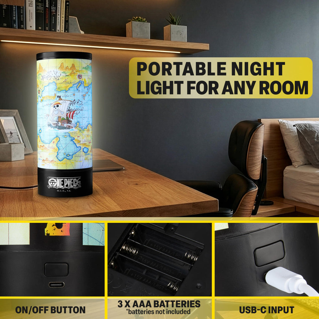 One Piece Skull 3D LED Nachtlicht, Straw Hat Tischlampe mit 3 Helligkeitsstufen, USB oder Batterie, Tragbar Weißes Licht LED lampe, Anime Geschenke für Zimmer Deko (Mehrfarbig 3D Skull)