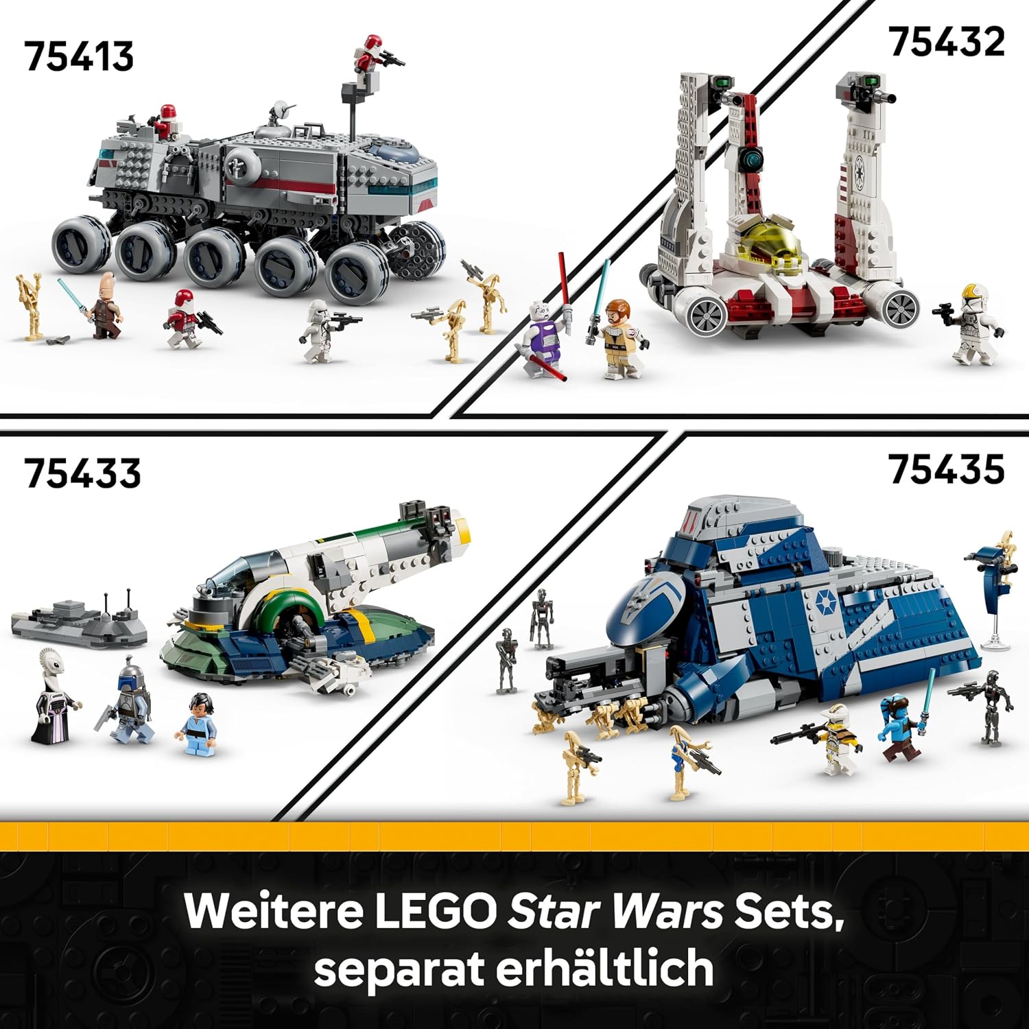 LEGO Star Wars Klonsoldaten des 327. Sternenkorps Battle Pack - Spielzeug für Kinder ab 7 Jahren - Minifiguren zum Bauen und Sammeln - Kreatives Geschenk für Jungen und Mädchen - 75431 | 258 Stück Sammlerspielzeug, 4 Minifiguren 3 Battle Droid Figuren & A