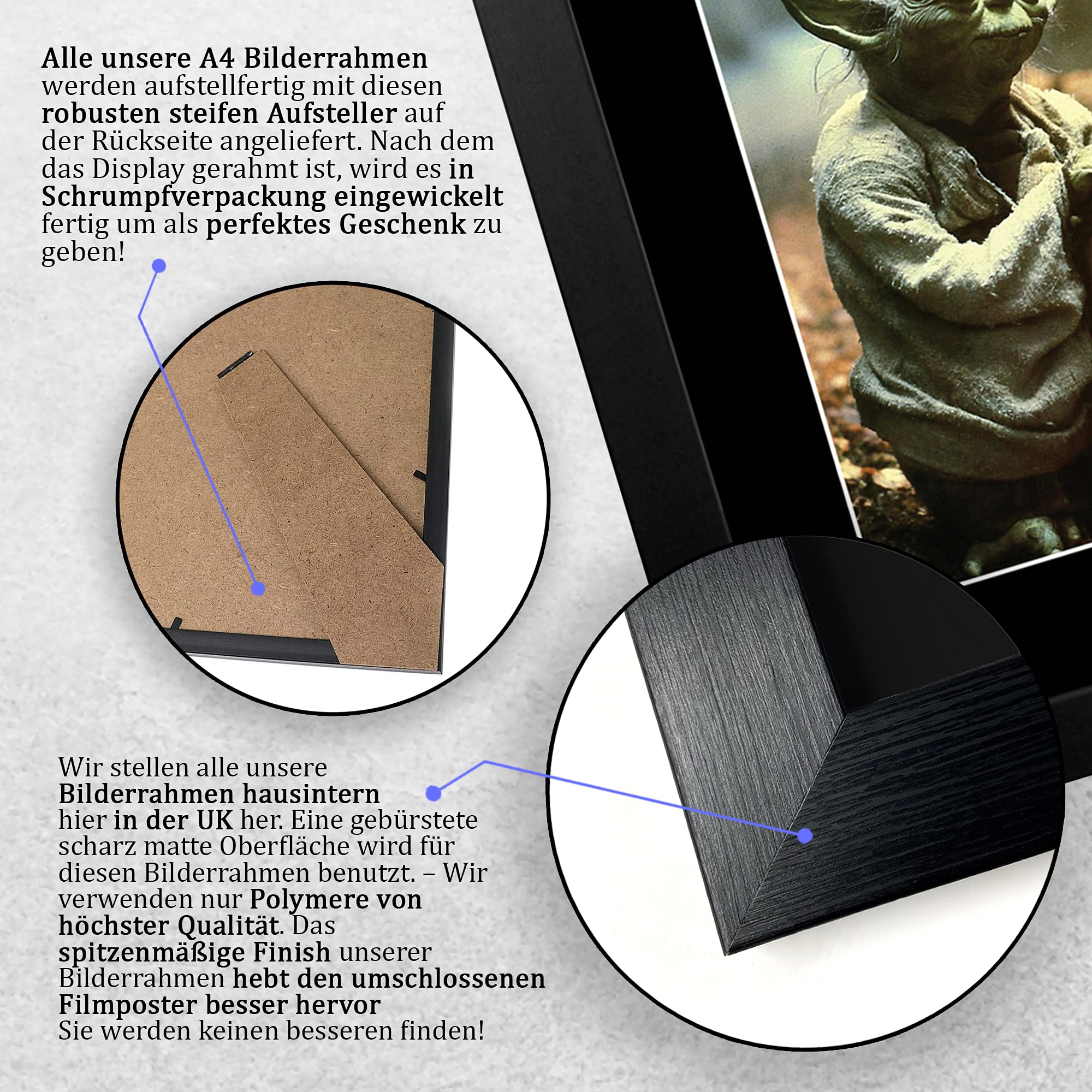 HWC Trading Frank Oz A4 Gerahmte Signiert Gedruckt Autogramme Bild Druck-Fotoanzeige Geschenk Für Star Wars Yoda Filmfans