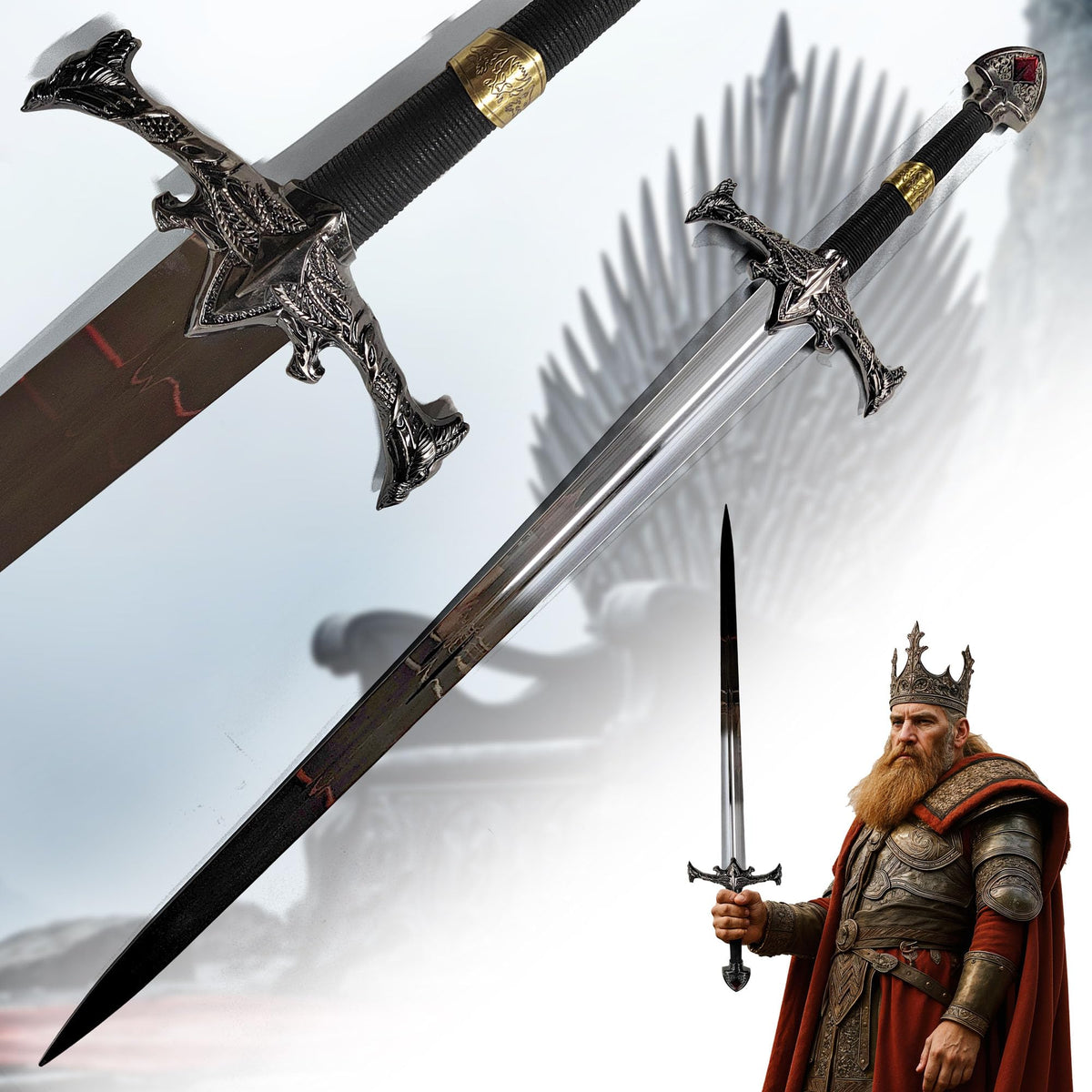 Game of Thrones Schwert | Authentisches Stück aus der Welt von Westeros | Stahlschwert | Hochwertige Verarbeitung | Perfekt für Sammler und Fans von Game of Thrones