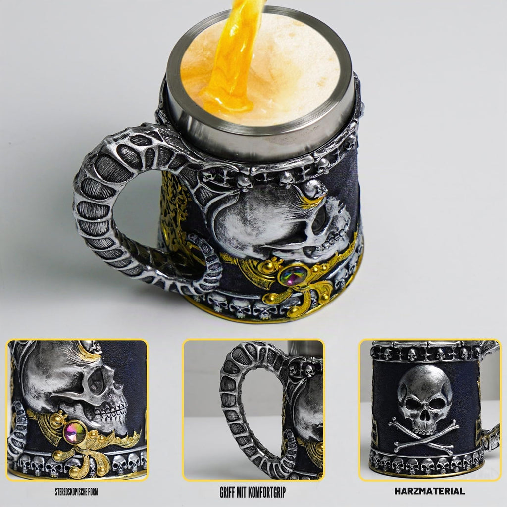 ZONSUSE Mittelalter Drache Kelch, Gotischer Drachen Kelch, Flugsaurier Edelstahl Weinkelch, Roter Drache auf Kreuzsockel, Magischer Dragon Goblet,Idee Geschenk für Fantasy Fans 200ml (Rot Goblet)
