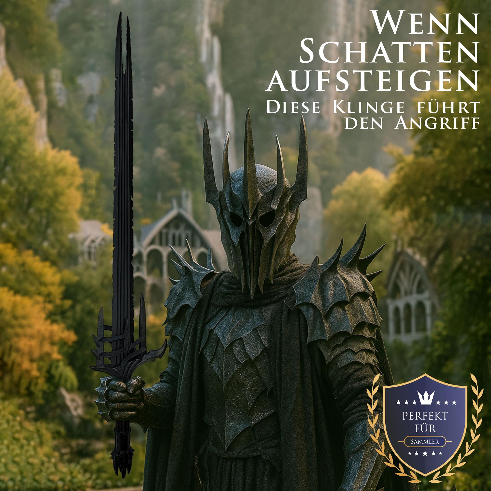 Der Herr der Ringe - LOTR Schwert, Filmschwert, echt, aus Stahl, Der Hobbit, Zauberer Merch, Aragorn Sword, Deko für Sammler und als Geschenk