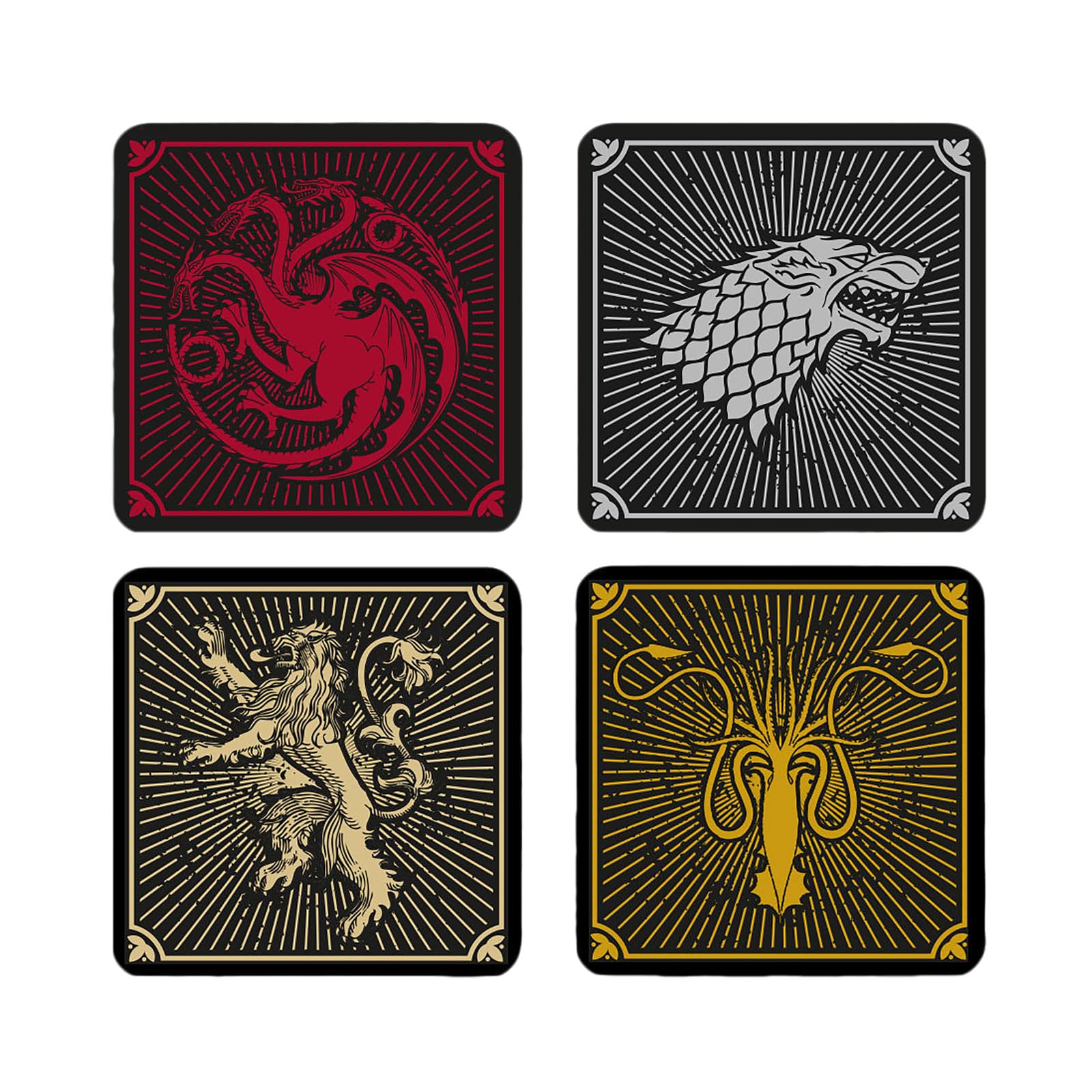 Elbenwald Coaster Set of 4 with different designs and colors - Gift idea - Square glass coasters - for all types of cups - Multicolor - Cork, Plastic (Star Wars)