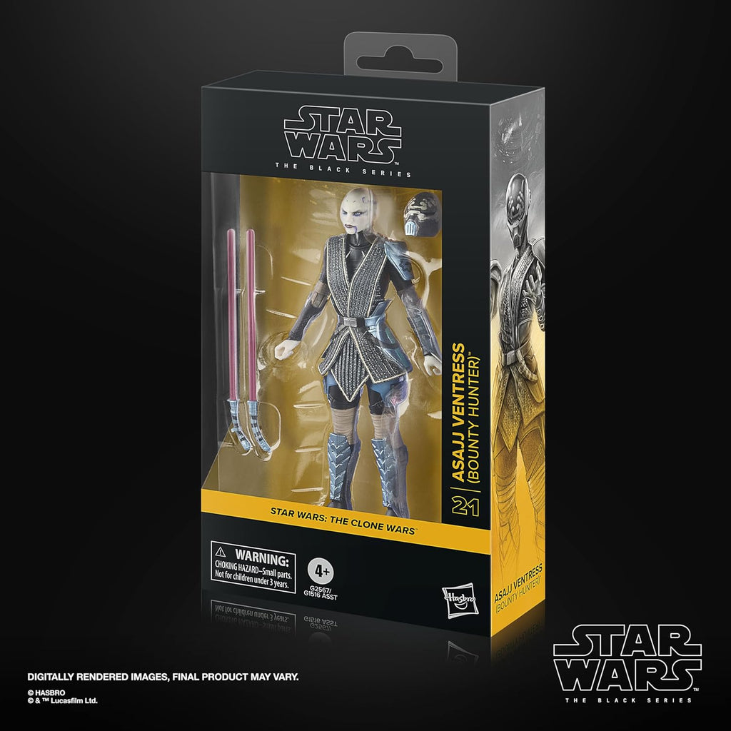 Star Wars The Black Series Asajj Ventress (Kopfgeldjägerin), The Clone Wars Action-Figur zum Sammeln (15 cm)