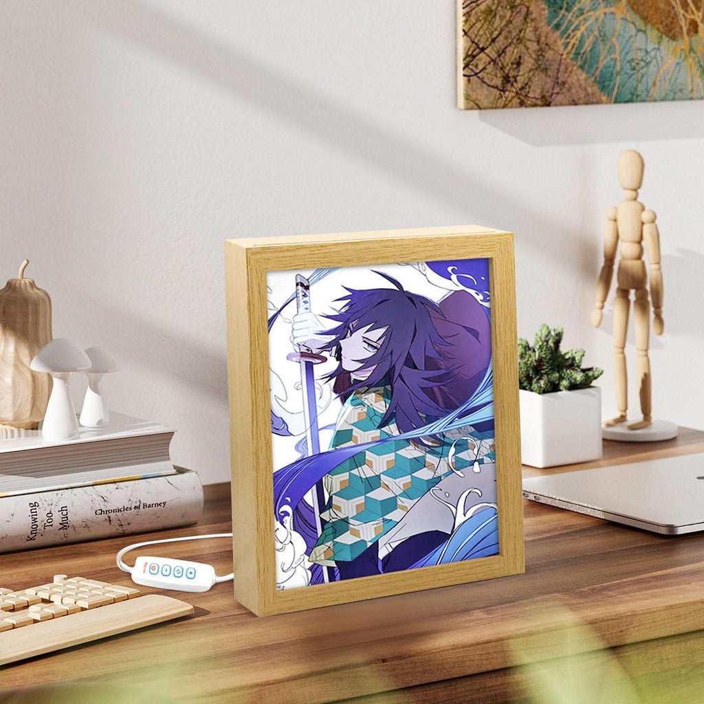 Bocguy Japanischer Anime Juju inspirierte beleuchtete Gemälde, LED Wandkunst Dekor,Jujutsu Kaisen Manga, LED Desktop-Rahmen für Heimdekoration,Kreatives Schlafzimmer und Geschenk