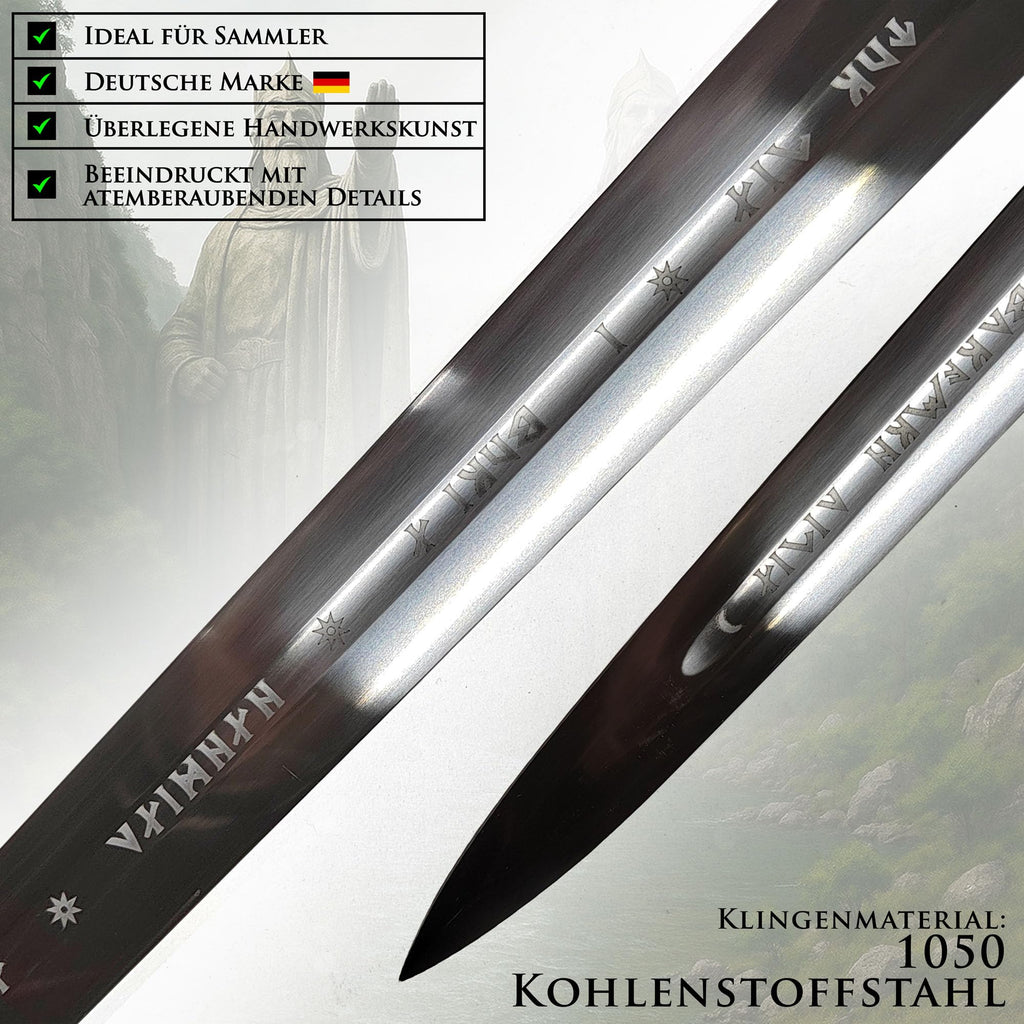 Der Herr der Ringe - LOTR Schwert, Filmschwert, echt, aus Stahl, Der Hobbit, Zauberer Merch, Aragorn Sword, Deko für Sammler und als Geschenk