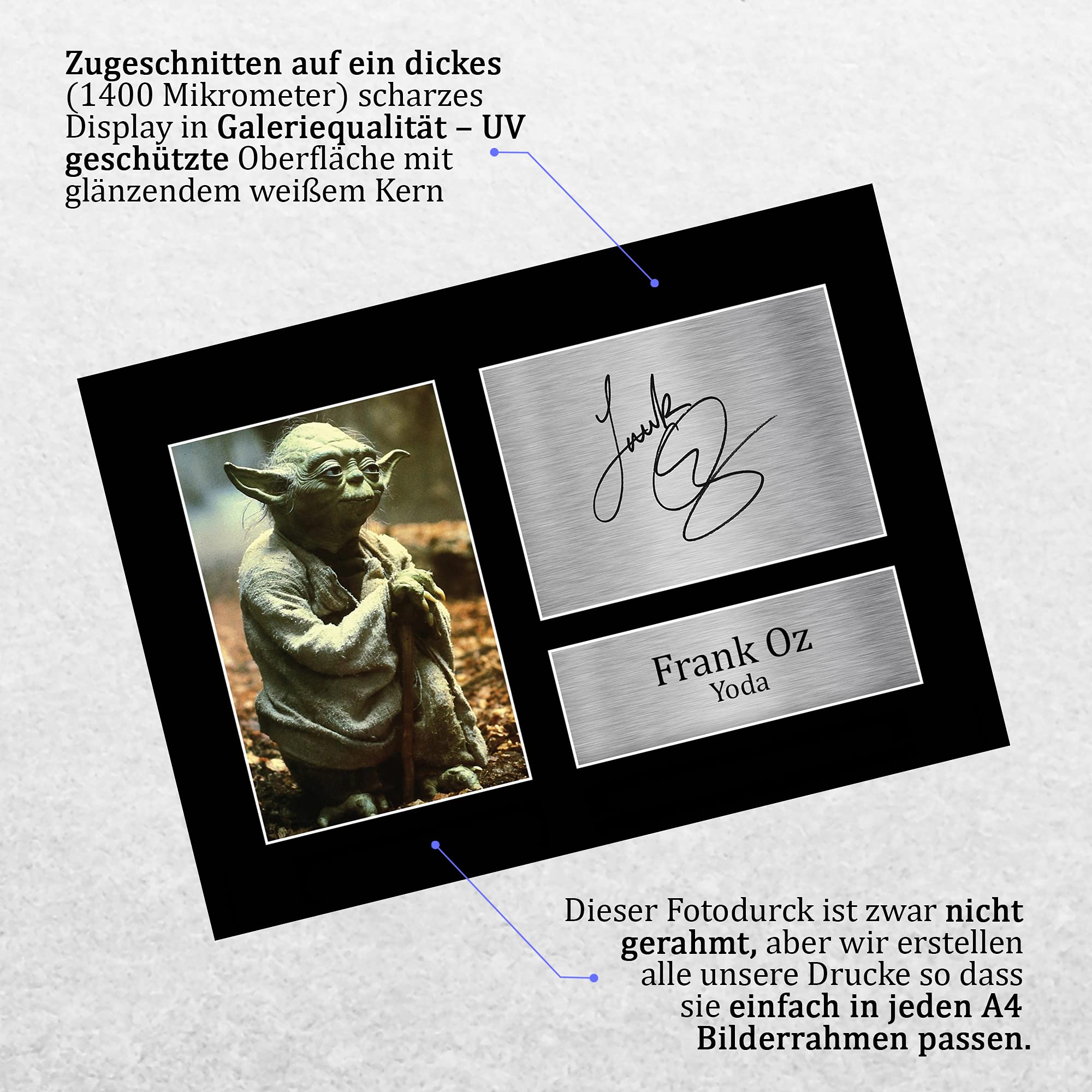 HWC Trading Frank Oz A4 Gerahmte Signiert Gedruckt Autogramme Bild Druck-Fotoanzeige Geschenk Für Star Wars Yoda Filmfans
