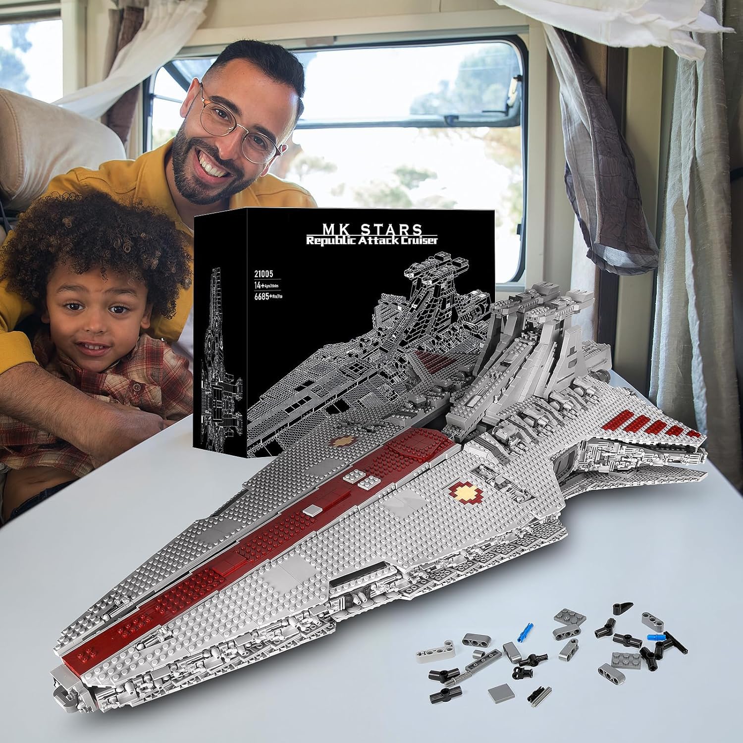 13135 Imperial Sternenzerstörer Spielzeug mit 3 Mini-Raumschiffen,11885 Klemmbausteine Technik Sternenzerstörer, Sammlerstück für Erwachsene,kompatibel mit UCS Super Star Destroyer