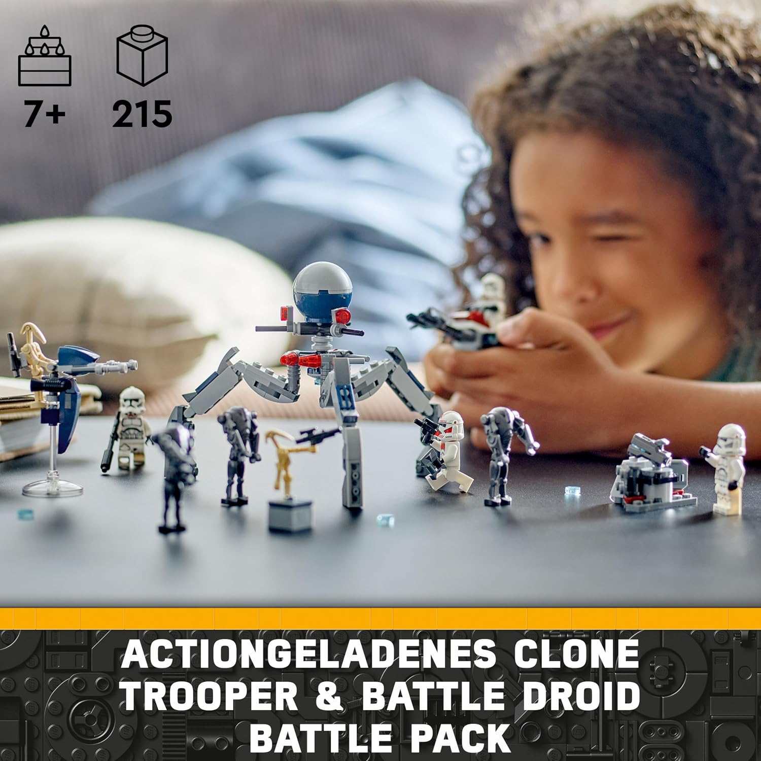 LEGO Star Wars 75372 Clone Trooper & Battle Droid Battle Pack, inkl. 4 Minifiguren, 5 Droiden und Speeder Bike mit Shooter - Bauspielzeug für Jungen und Mädchen ab 7 Jahren
