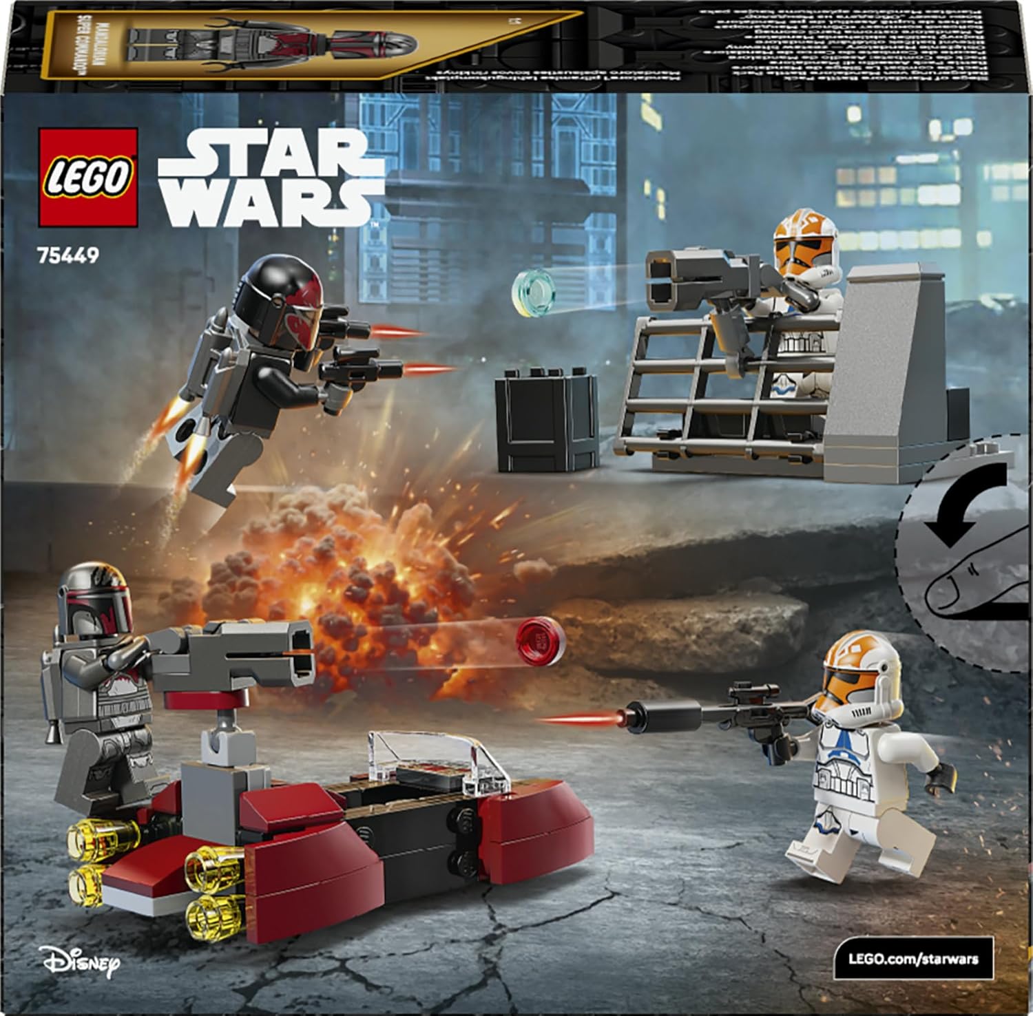 LEGO Star Wars 75449 Belagerung von Mandalore Battle Pack - Action-Spielzeug mit 2 Mandalorianer- & 2 Klontruppler-Minifiguren sowie Speederbike & Blastern - Geschenk für Kinder ab 6 Jahren & Fans