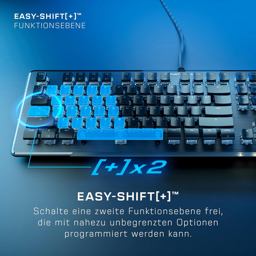Turtle Beach Vulcan II Tactile mechanische RGB-Gaming-Tastatur DE Layout | Schwarz, TITAN-Mechanikschalter, RGB-Tasten, abnehmbare Handballenauflage, Mediensteuerung, Aluminiumplatte, Ziffernblock