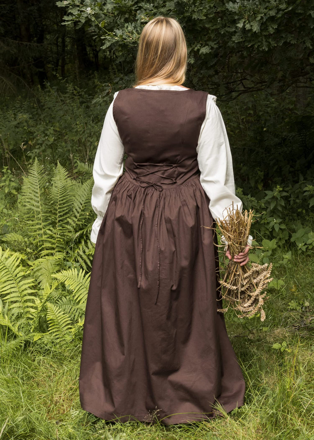 Battle-Merchant - Ärmelloses Mittelalter Kleid Lene für Damen - mit Taschen - Trägerkleid Bauernkleid Überkleid Mieder - Baumwolle