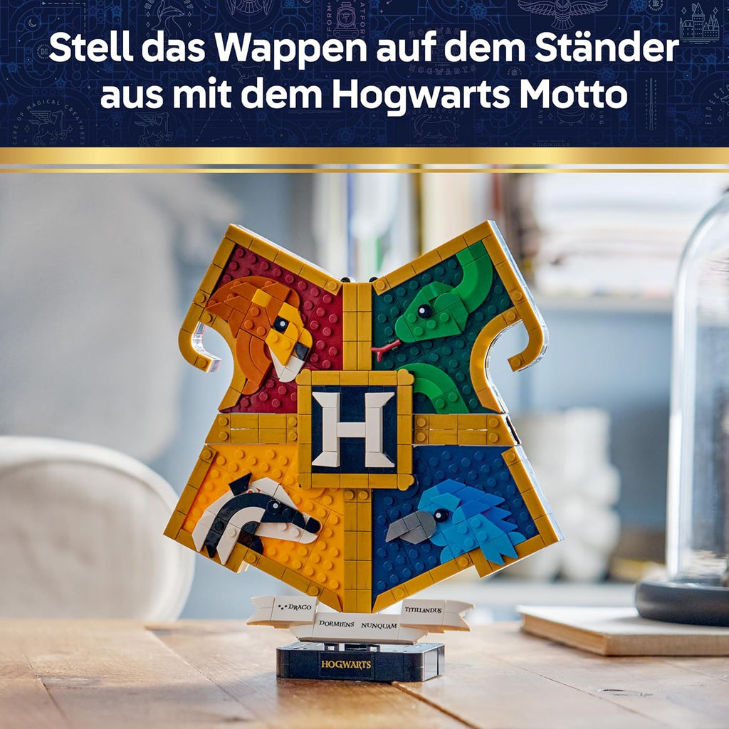 LEGO Harry Potter Hogwarts Hauswappen - Wanddeko 3D Modell mit Tieren - DIY Deko fürs Kinderzimmer - Geburtstagsgeschenk für Mädchen, Jungen und Teenager ab 12 Jahren - 76462