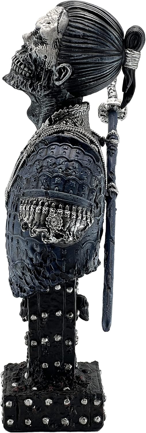 LOOYAR Resin Undead Japanische Samurai Zombie Büste Statue Skulptur Ornament Figur Handwerk für Zuhause Haus Wohnzimmer Veranda Dekoration Büro Schreibtisch Schreibtisch T Geschenk