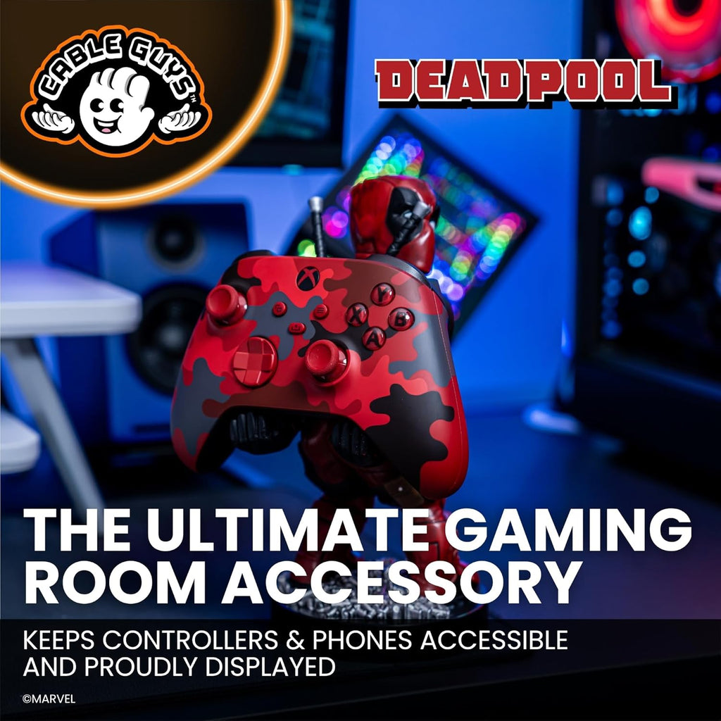 Cableguys Marvel Deadpool 3 'Bringing Up The Rear' Repaint Controller Halter & Handy Ständer - Gaming Zubehör für Setup, Ständer Kompatibel mit Xbox-, PlayStation- & den meisten Standard-Controllern