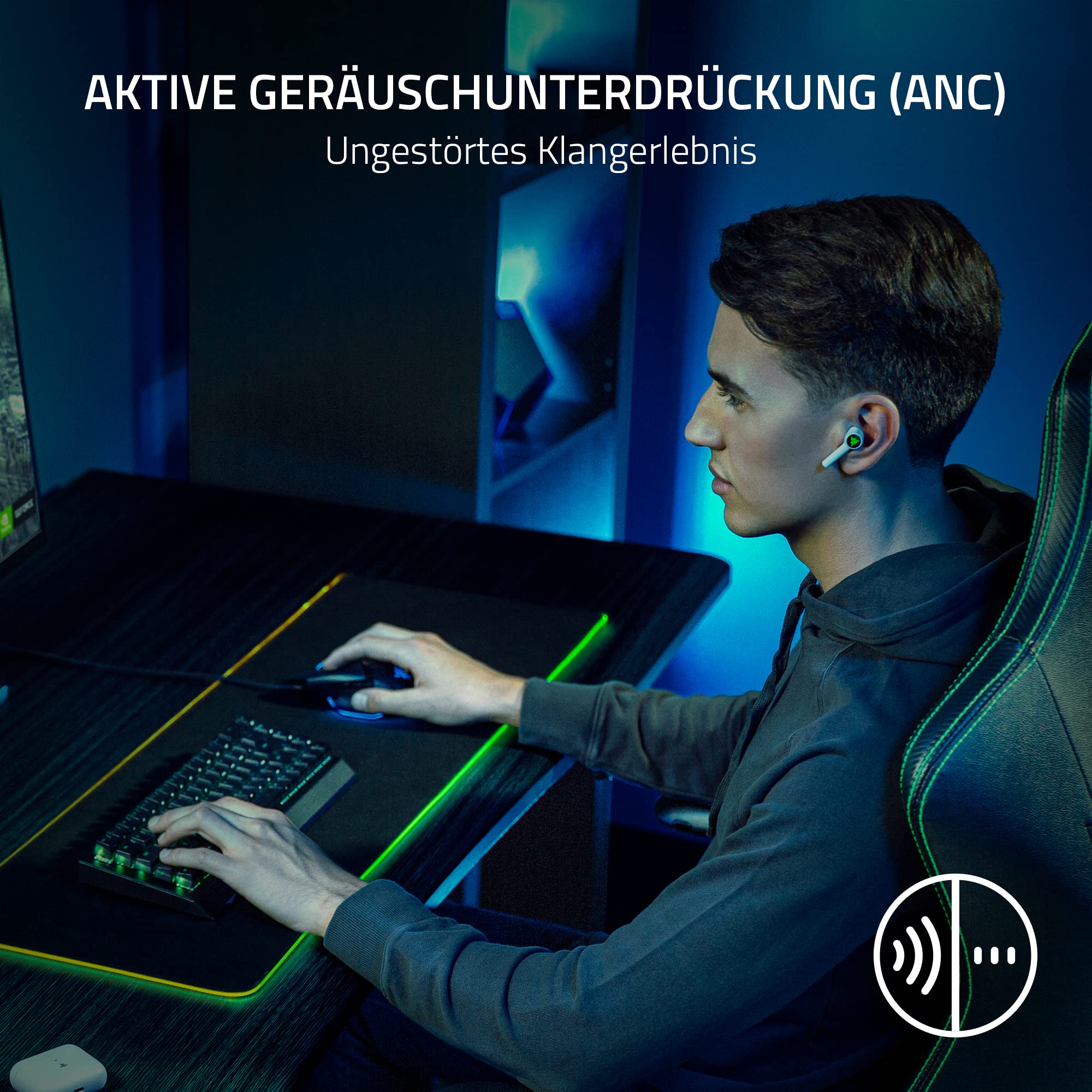 Razer Hammerhead HyperSpeed - Drahtlose Multiplattform-Gaming in ear Kopfhörer für Xbox (True Wireless Gaming Earbuds mit HyperSpeed Wireless & Bluetooth 5.3, Chroma RGB) Schwarz