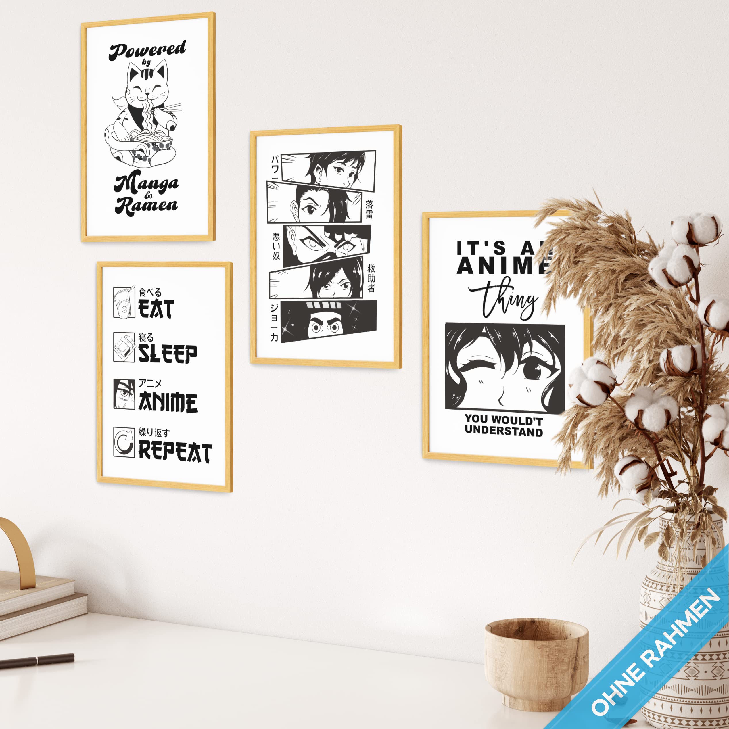 mojoliving Gaming Zimmer Deko Bilder | Poster Wand für Gamer Jugendzimmer | Set mit Neon Sign Motive | Coole Geschenke für Gamer | Zocker Bilder Wand | Neon Wandbild