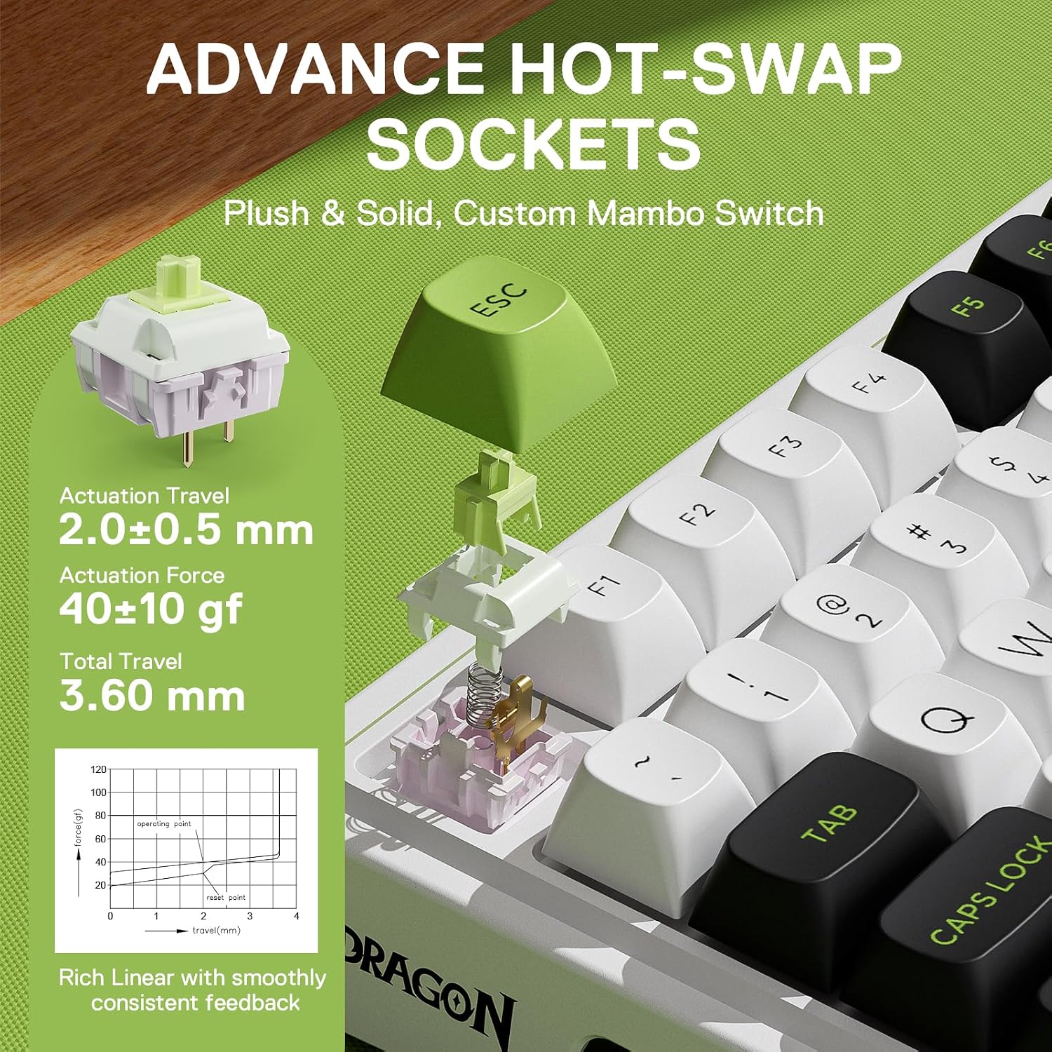 Redragon K686 PRO SE Anime Gasket Gaming Tastatur RGB 3 Modus 98 Tasten | Hot Swap Sockel Drehknopfsteuerung Geräuschdämpfende Pads Custom Hi Fi Linear