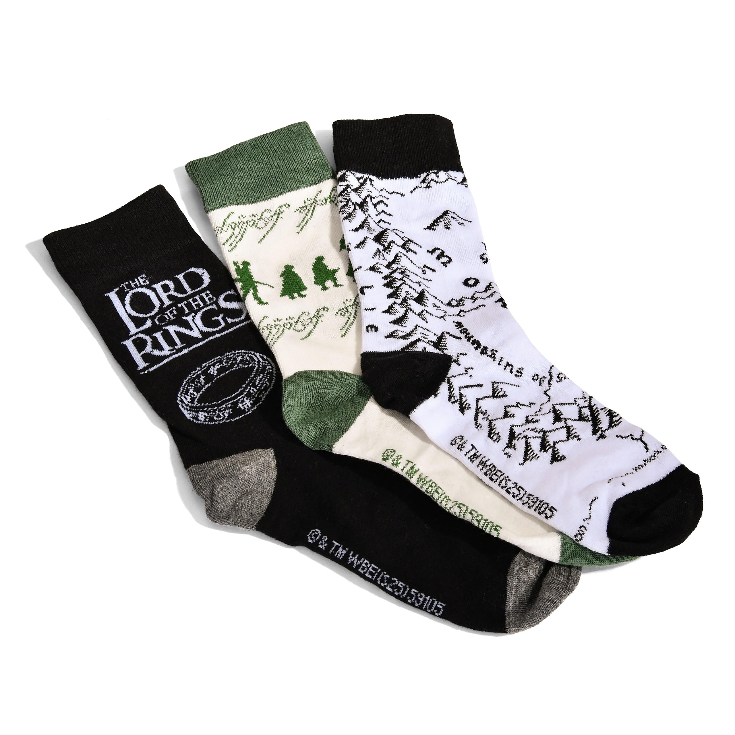 Elbenwald Der Herr der Ringe - Socken 3er Set in Geschenkbox Die Gefährten Herren Damen Unsiex Mehrfarbig Baumwollmix