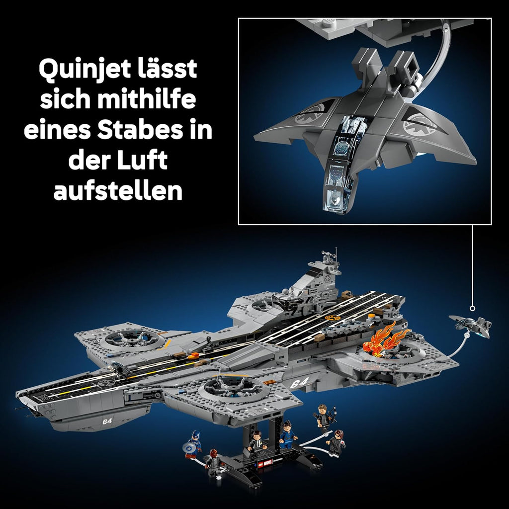 LEGO | Marvel S.H.I.E.L.D. Helicarrier - Aircraft Carrier Model Building Kit for Adults - 6 Minifigures incl. Captain America & Nick Fury - DIY Shelf Decor - Avengers Gift for Fans - 76354