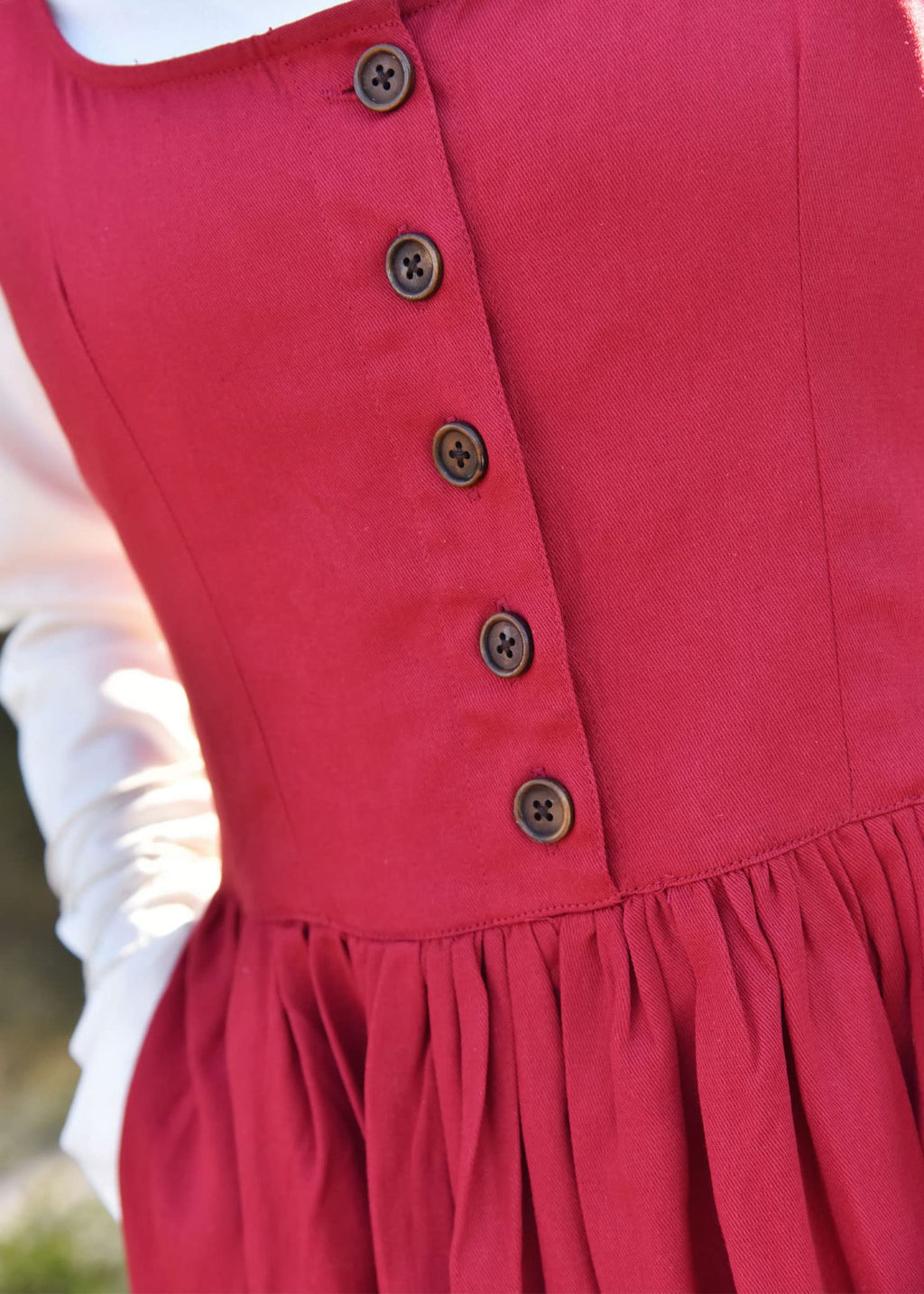 Battle-Merchant - Ärmelloses Mittelalter Kleid Lene für Damen - mit Taschen - Trägerkleid Bauernkleid Überkleid Mieder - Baumwolle