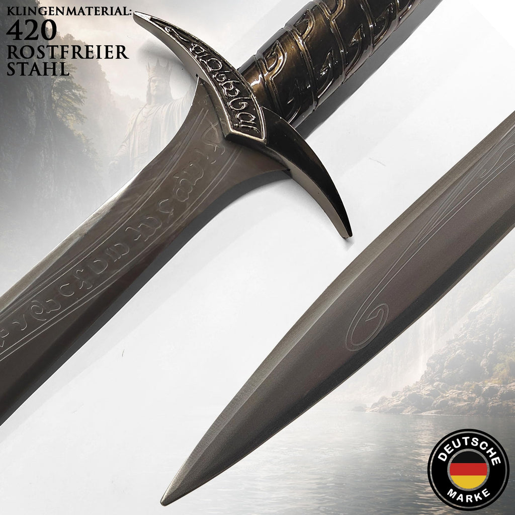 Der Herr der Ringe - LOTR Schwert, Filmschwert, echt, aus Stahl, Der Hobbit, Zauberer Merch, Aragorn Sword, Deko für Sammler und als Geschenk