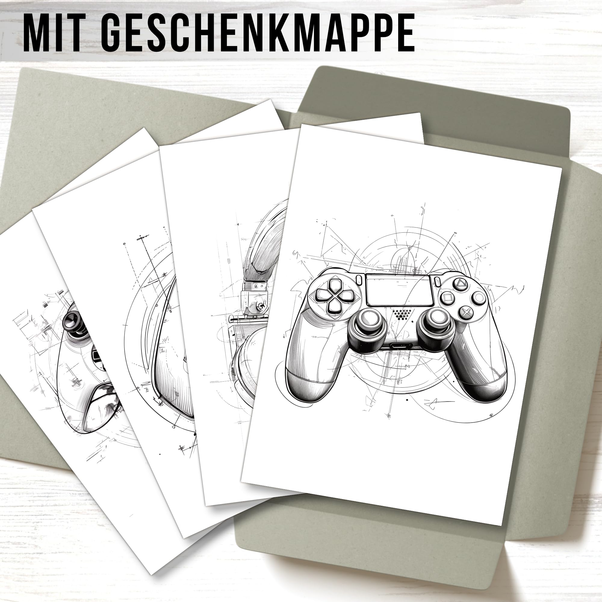 mojoliving Gaming Zimmer Deko Bilder | Poster Wand für Gamer Jugendzimmer | Set mit Neon Sign Motive | Coole Geschenke für Gamer | Zocker Bilder Wand | Neon Wandbild