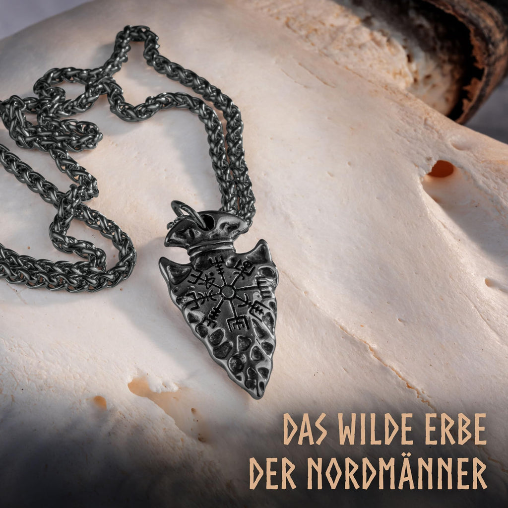 VIKING CRAFT Wikinger Halskette Herren Edelstahl - 60cm Wikinger Schmuck Kette Herren - Wikinger Deko, Wikinger Kette, Wikinger Geschenke für Männer Schmuck, LARP