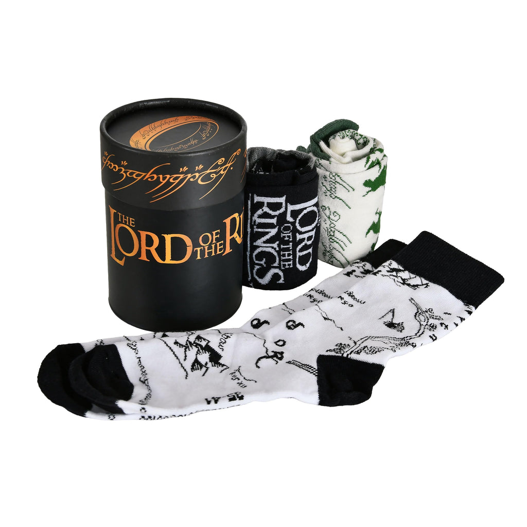 Elbenwald Der Herr der Ringe - Socken 3er Set in Geschenkbox Die Gefährten Herren Damen Unsiex Mehrfarbig Baumwollmix
