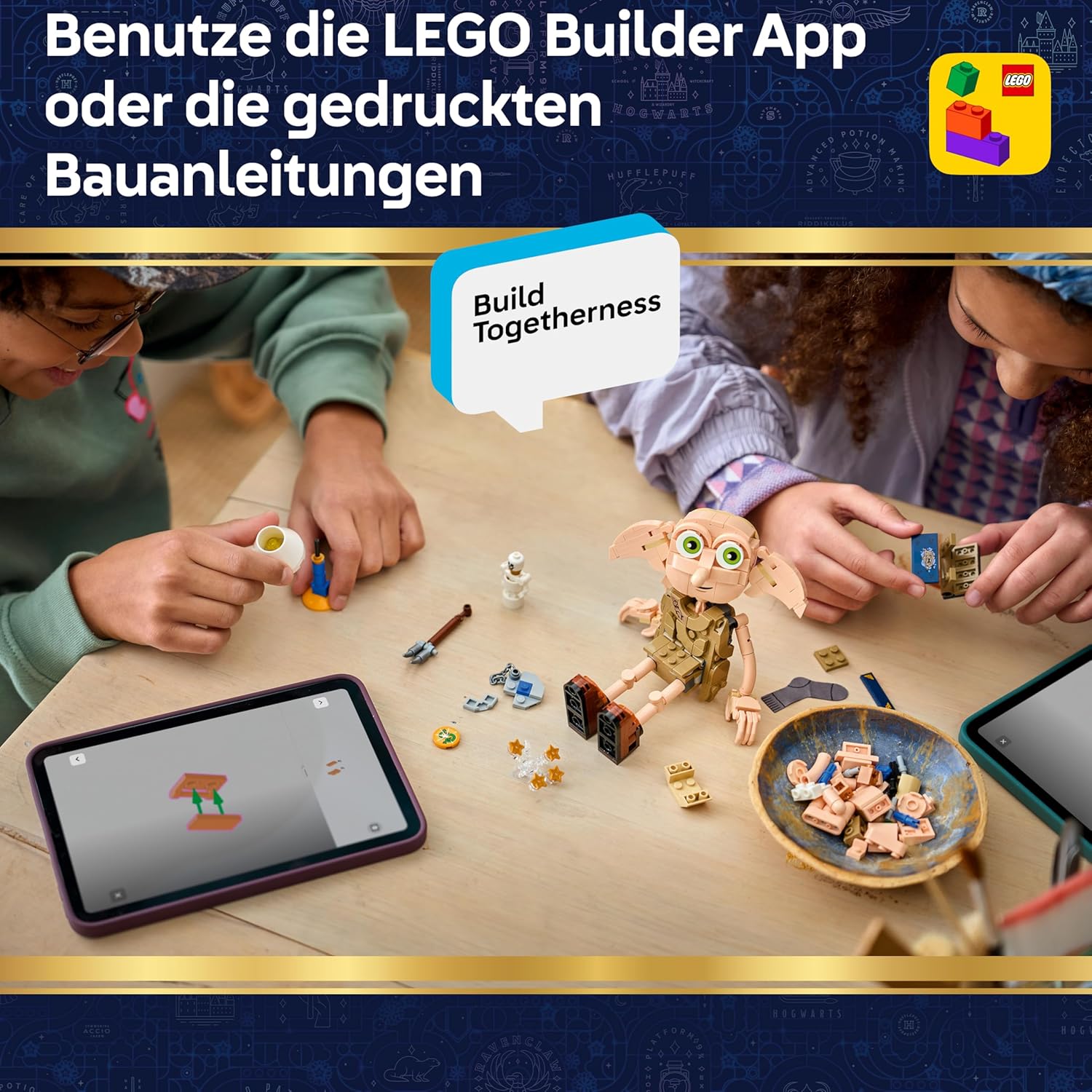 LEGO Harry Potter Dobby the Free Elf Toy - Model Convertible into a Kreacher Figure - DIY Kids' Room Decor - Gift for Girls, Boys, and Fans Ages 8+ - 76469