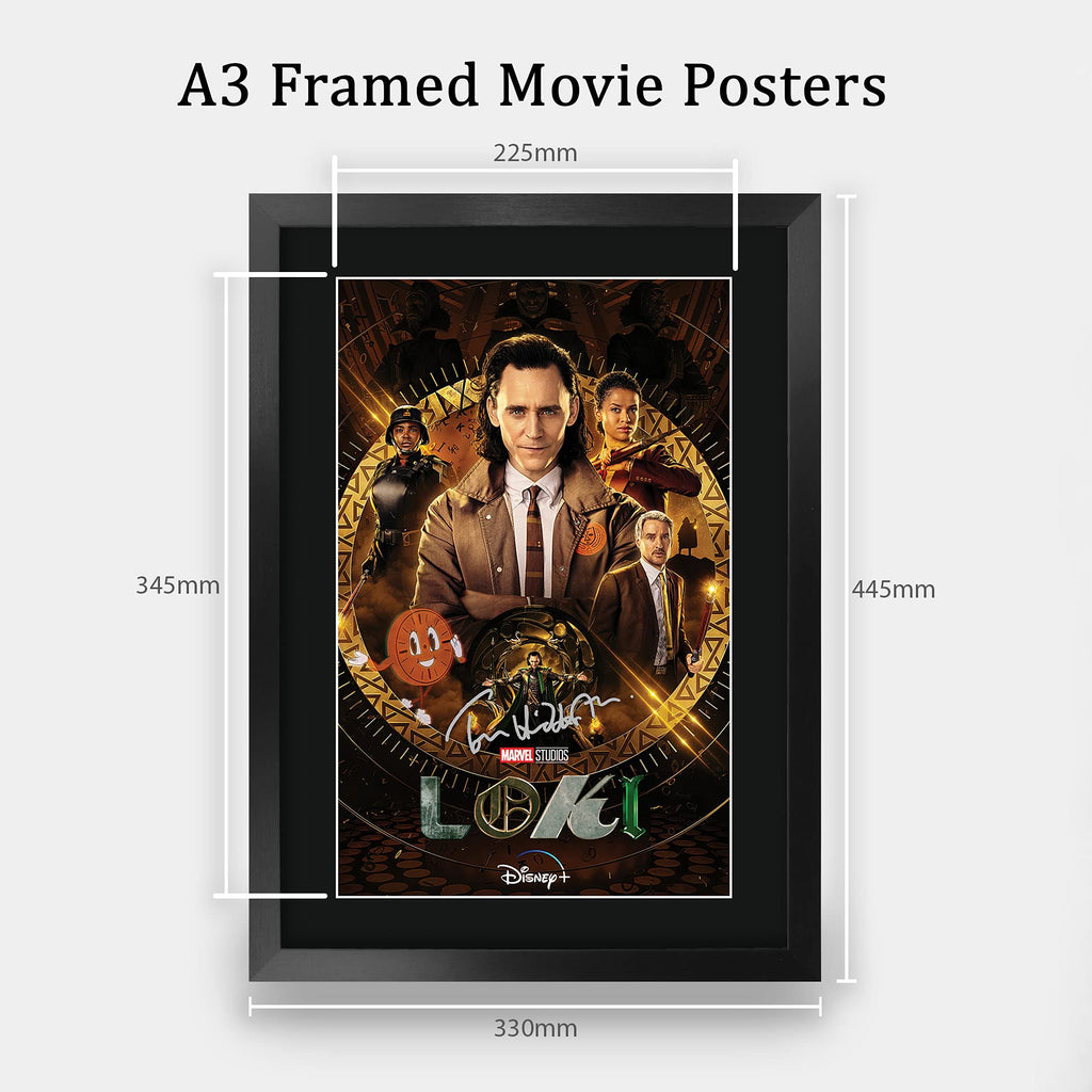 HWC Trading Loki Geschenke Gedrucktes Signiertes Autogramm Foto für Fans von Fernsehn Memorabilien - A3 Gerahmt