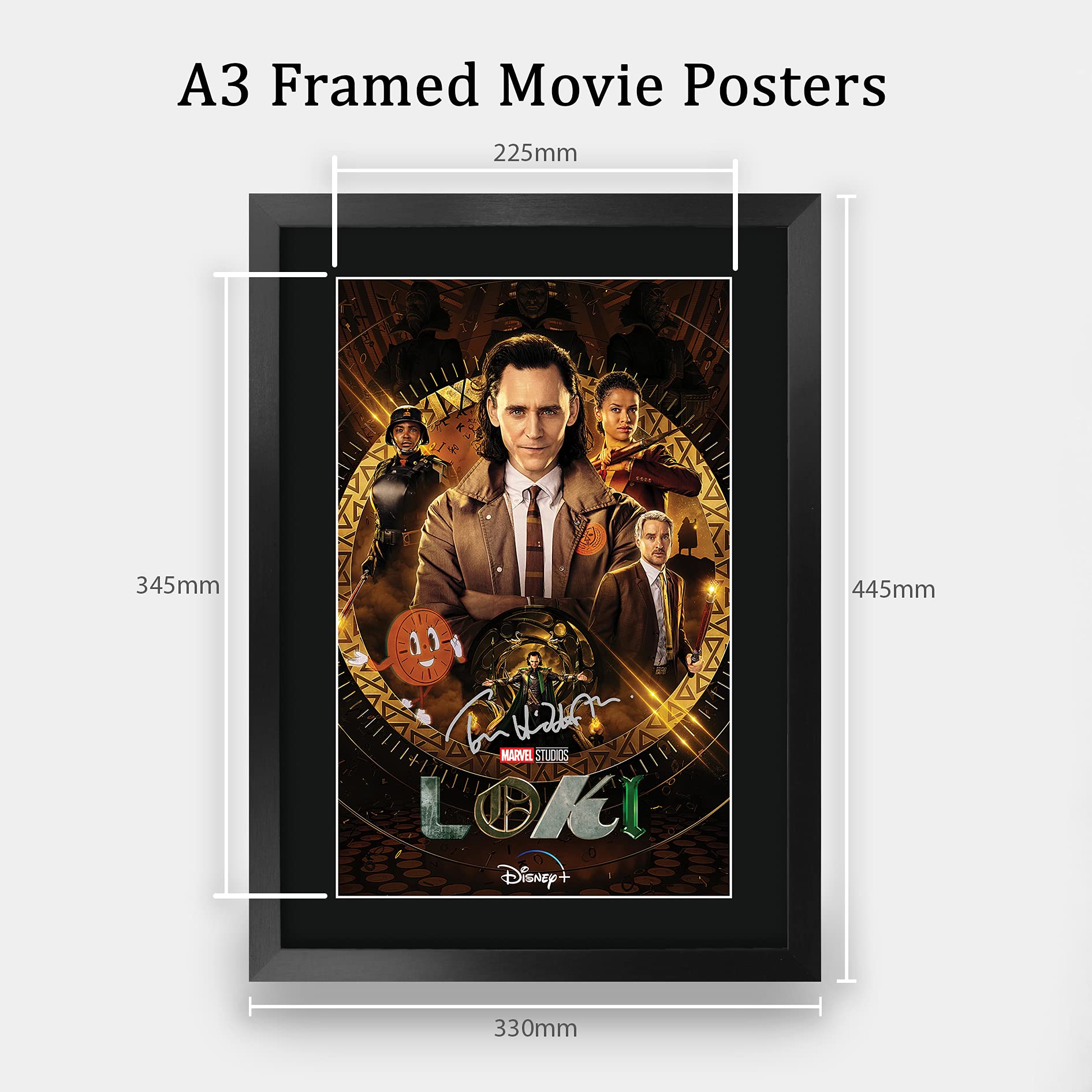 HWC Trading Loki Geschenke Gedrucktes Signiertes Autogramm Foto für Fans von Fernsehn Memorabilien - A3 Gerahmt