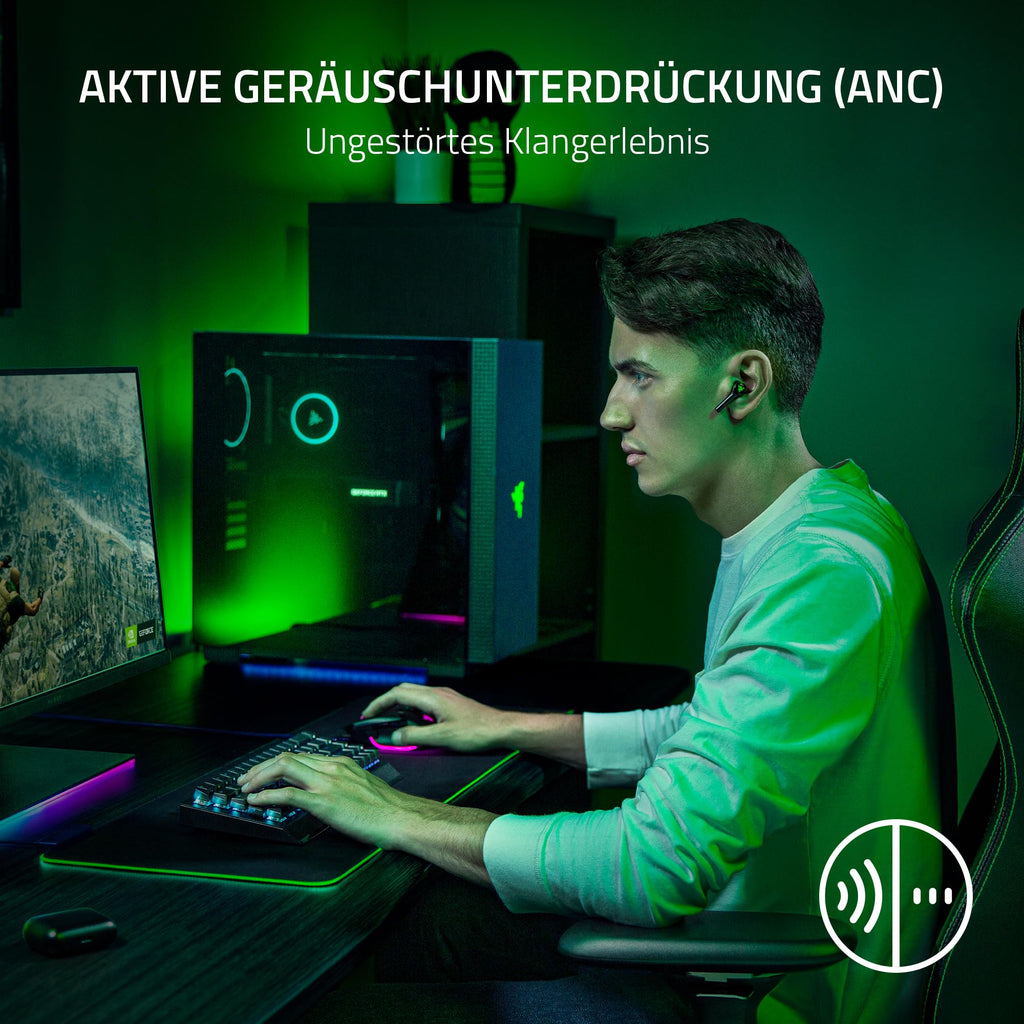 Razer Hammerhead HyperSpeed - Drahtlose Multiplattform-Gaming in ear Kopfhörer für Xbox (True Wireless Gaming Earbuds mit HyperSpeed Wireless & Bluetooth 5.3, Chroma RGB) Schwarz
