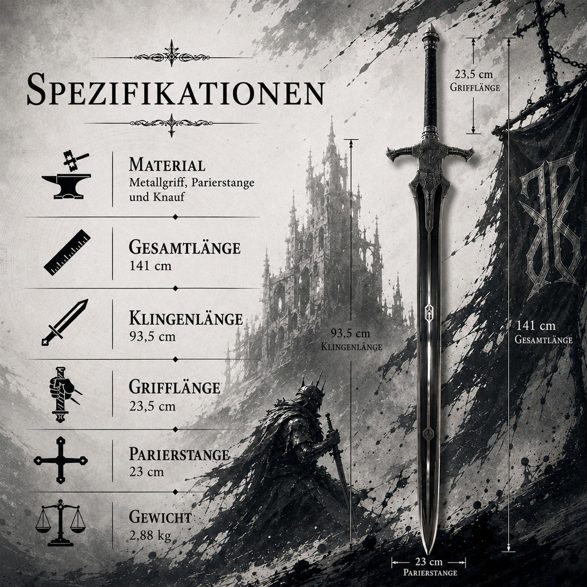 Elden Ring Schwert & Katana Repliken | Gamer Sword | Sammlerschwert & Cosplay Gamer Merch Zubehör Spiel | Fans und Cosplay