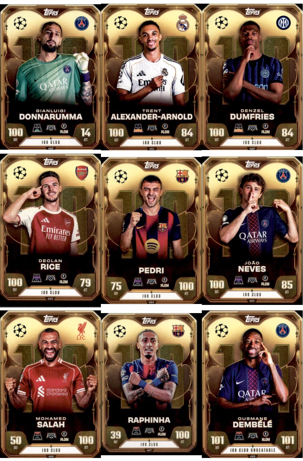 Bundle mit Topps Match Attax Champions League 2025/26 Trading Cards + Exklusive Collect-it Hüllen (Alle 4 Ball Master Karten)