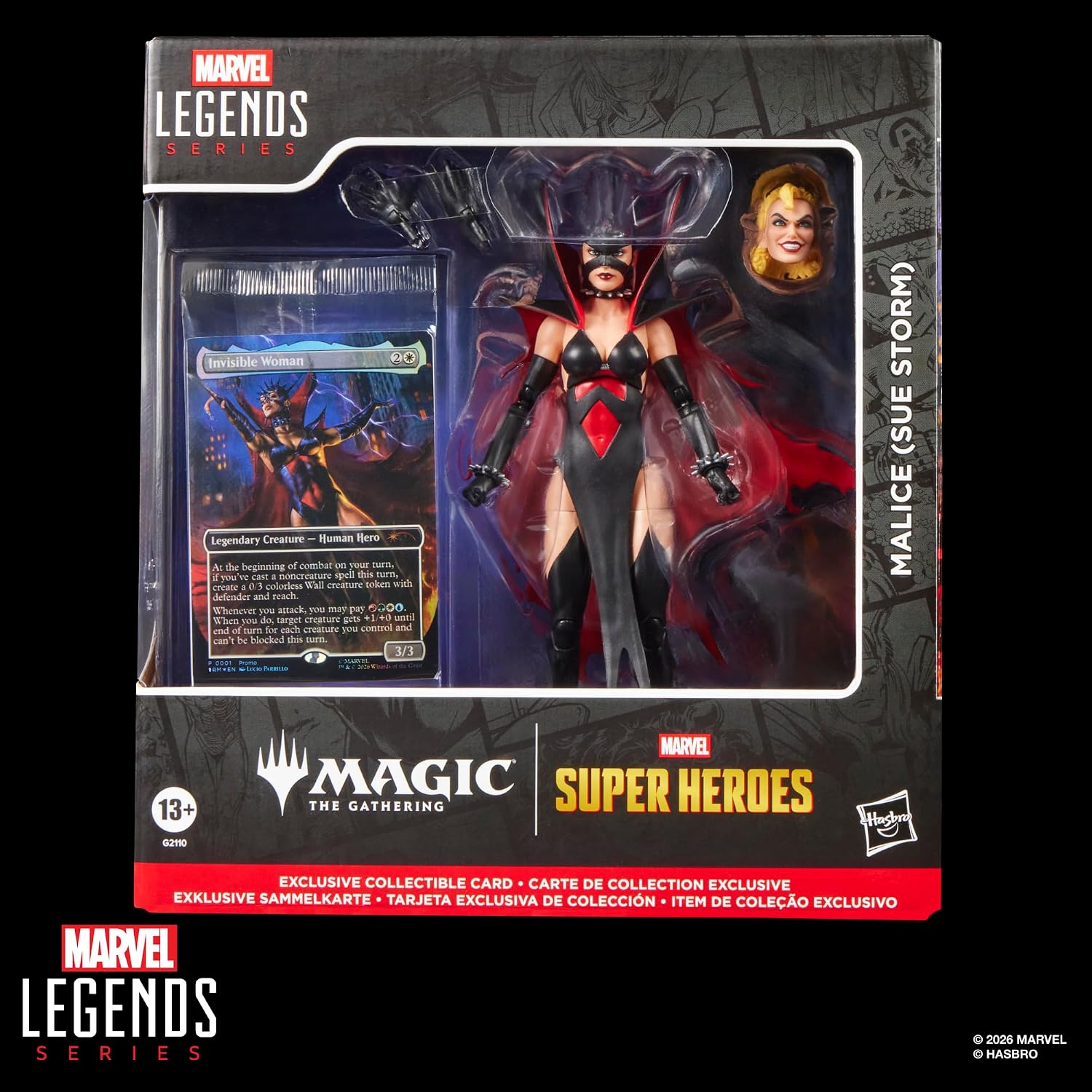 Marvel Legends Series Marvel Super Heroes Magic: The Gathering Malice (Sue Storm), Fantastic Four Action-Figur (15 cm) Plus Exklusive Foil-Sammelkarte für das Trading Card Spiel